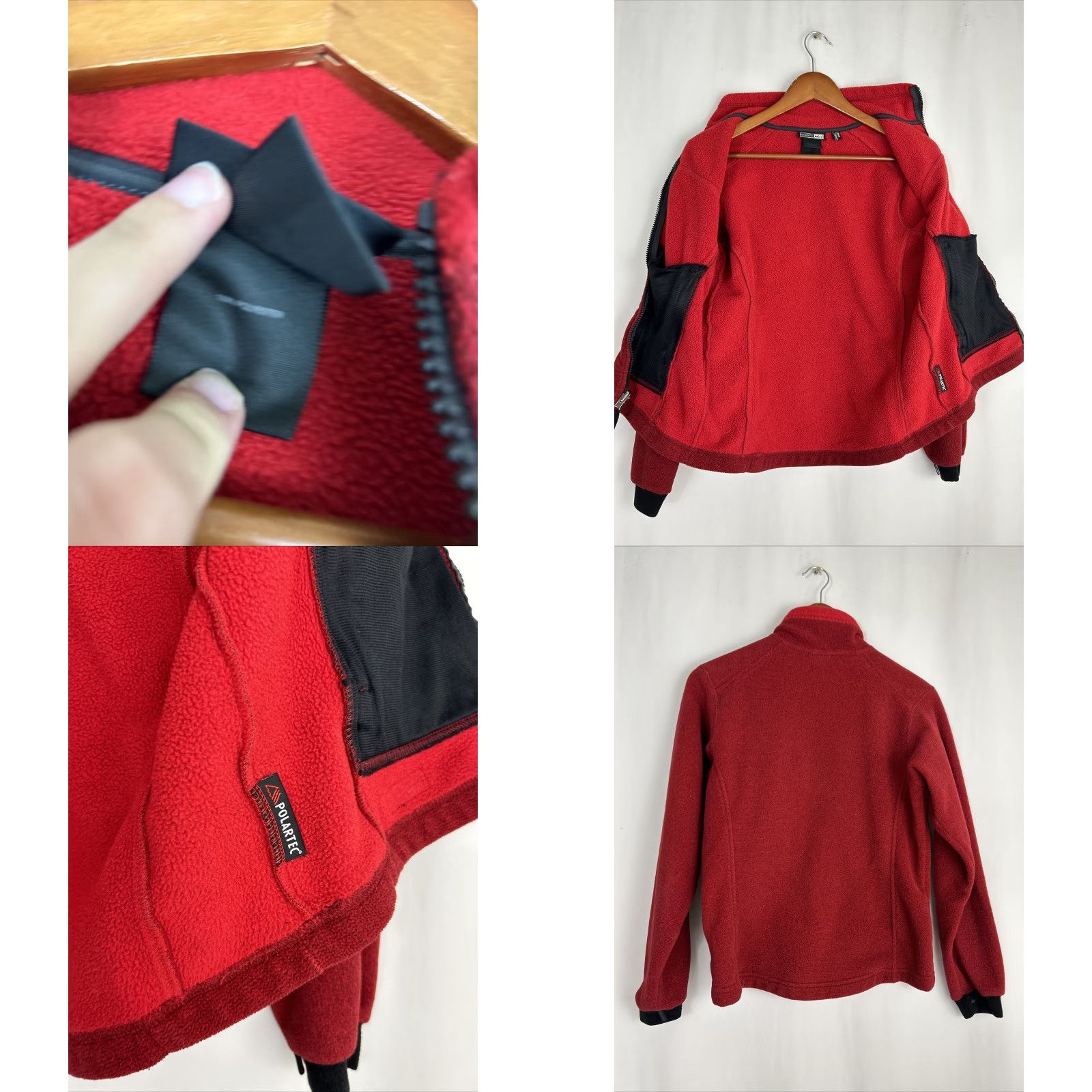 Vintage REI Womens XS Full Zip Fleece Jacket Red Long Sleeve Pockets Polartec Jacket Size XS / US 0-2 / IT 36-38 - 8 Thumbnail