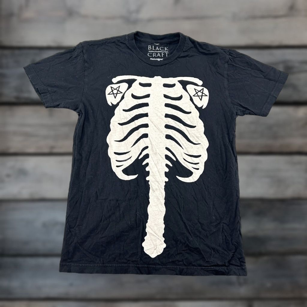 Vintage Black Craft Shirt Mens Small Black Skeleton Rib Cage Demonic Star Band Cotton Shirt Mens Small Black Skeleton Rib Cage Demonic Star Band Cotton Size US S / EU 44-46 / 1 - 1 Thumbnail