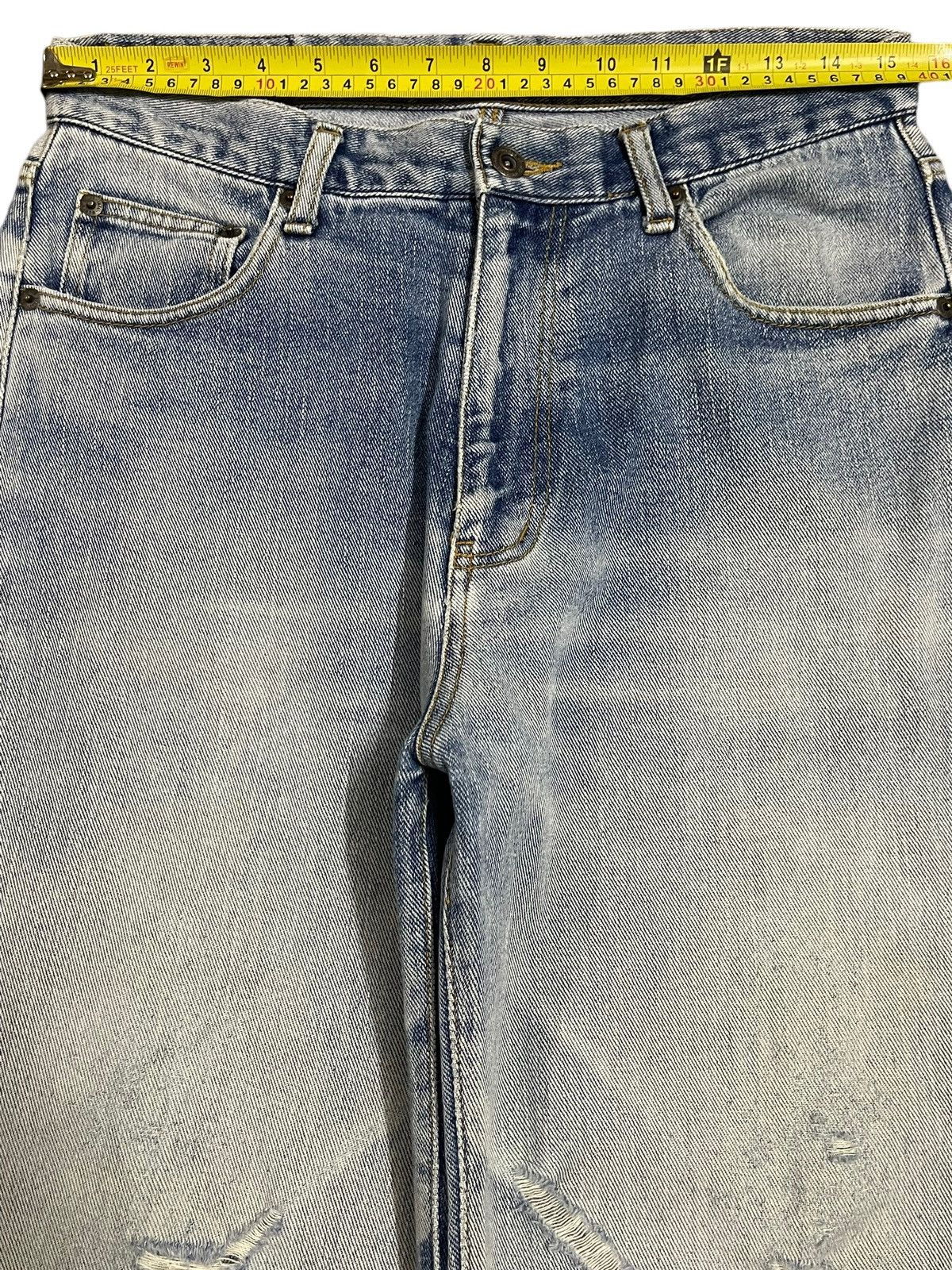 Denime Vintage Japanese Brand Blue Faded Wash Distress Baggy Jeans Size US 30 / EU 46 - 11 Thumbnail