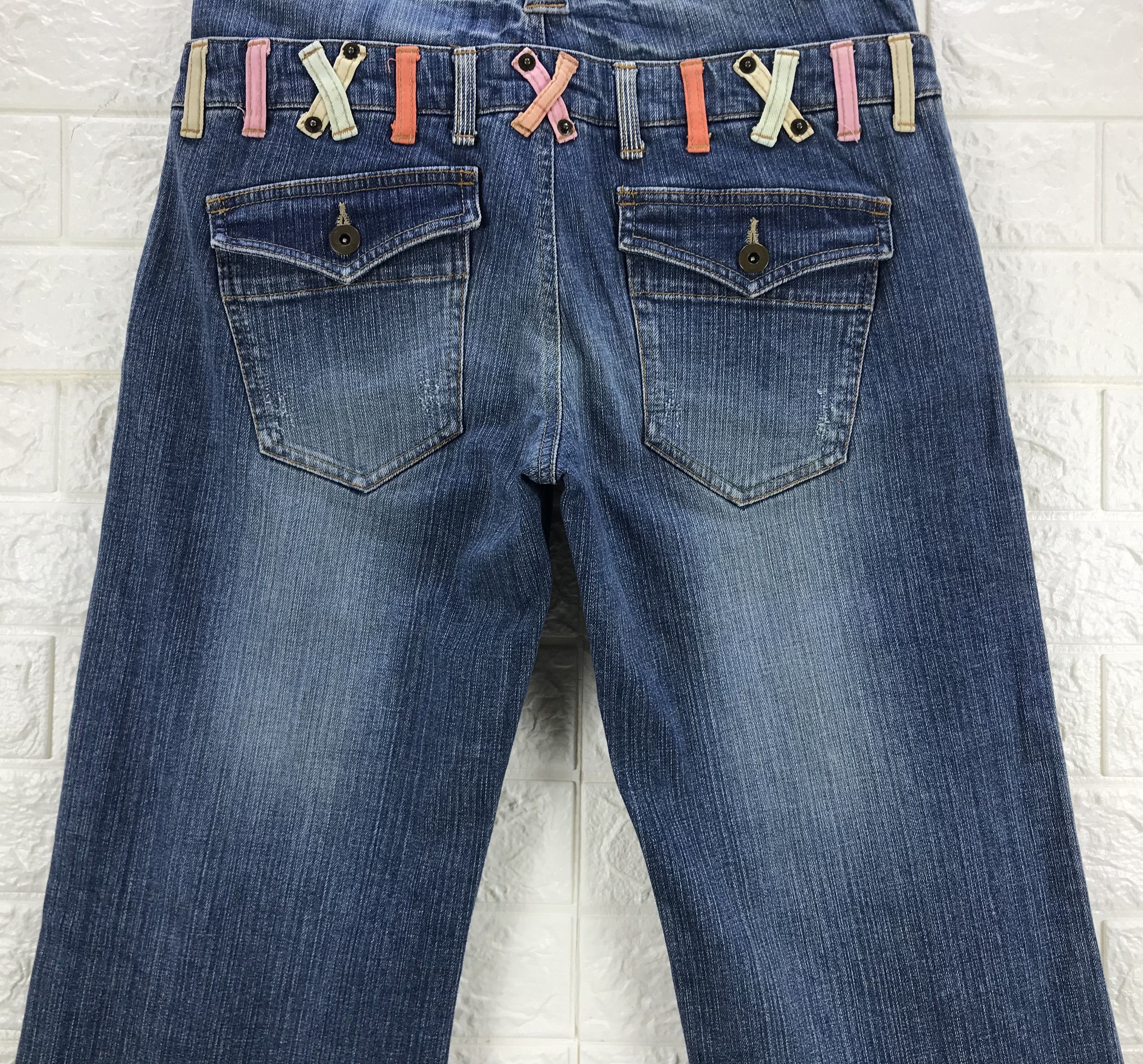 Japanese Brand Vintage Flare Japanese Double Waist Jeans Bell Bottoms Denim Size US 31 - 7 Thumbnail