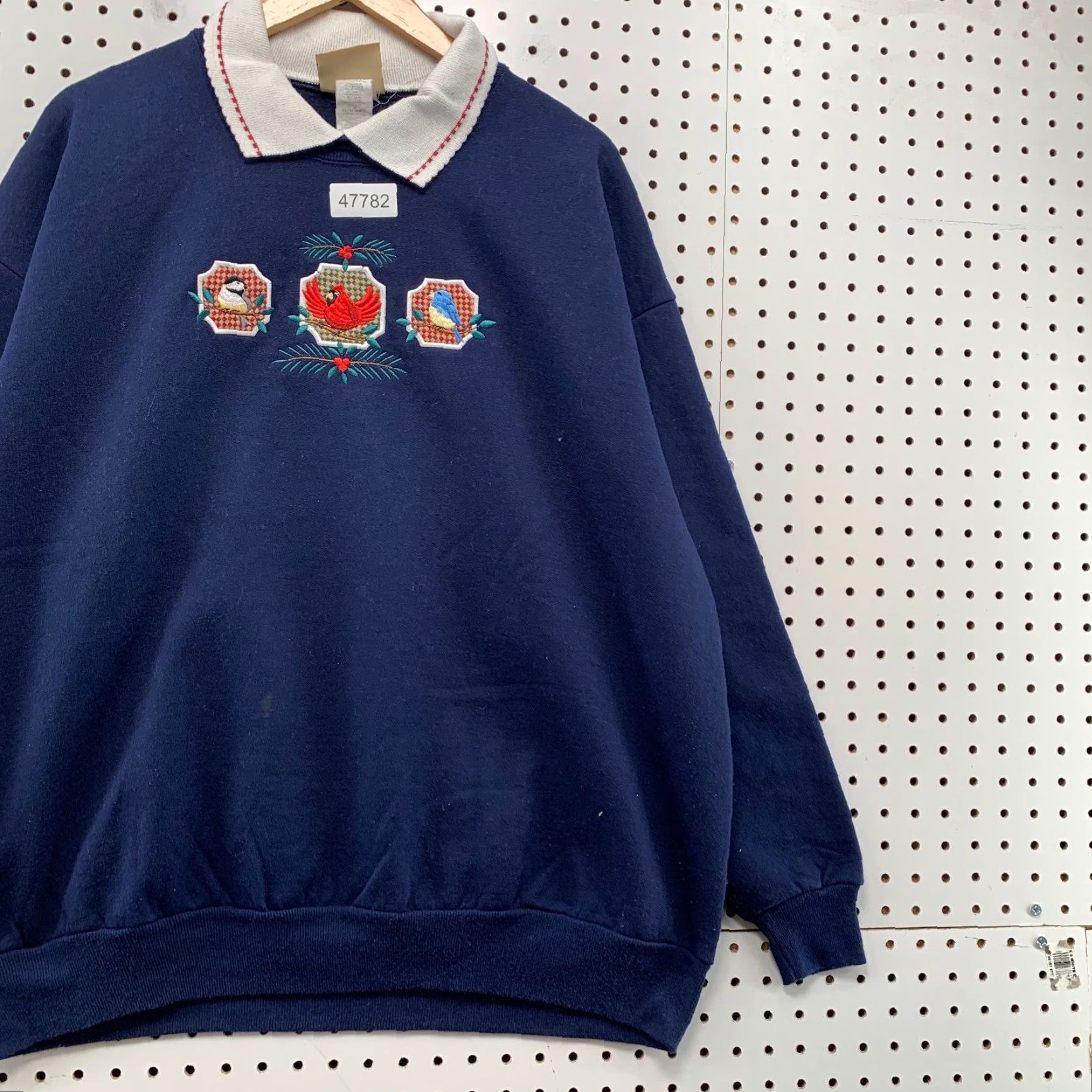 Vintage Vintage Morning Sun 2XL Blue Bird Collared Sweatshirt Women Top Stitch 90s Embroidered Pullover Sweatshirt Womens Size XXL / US 16-18 / IT 52-54 - 5 Thumbnail