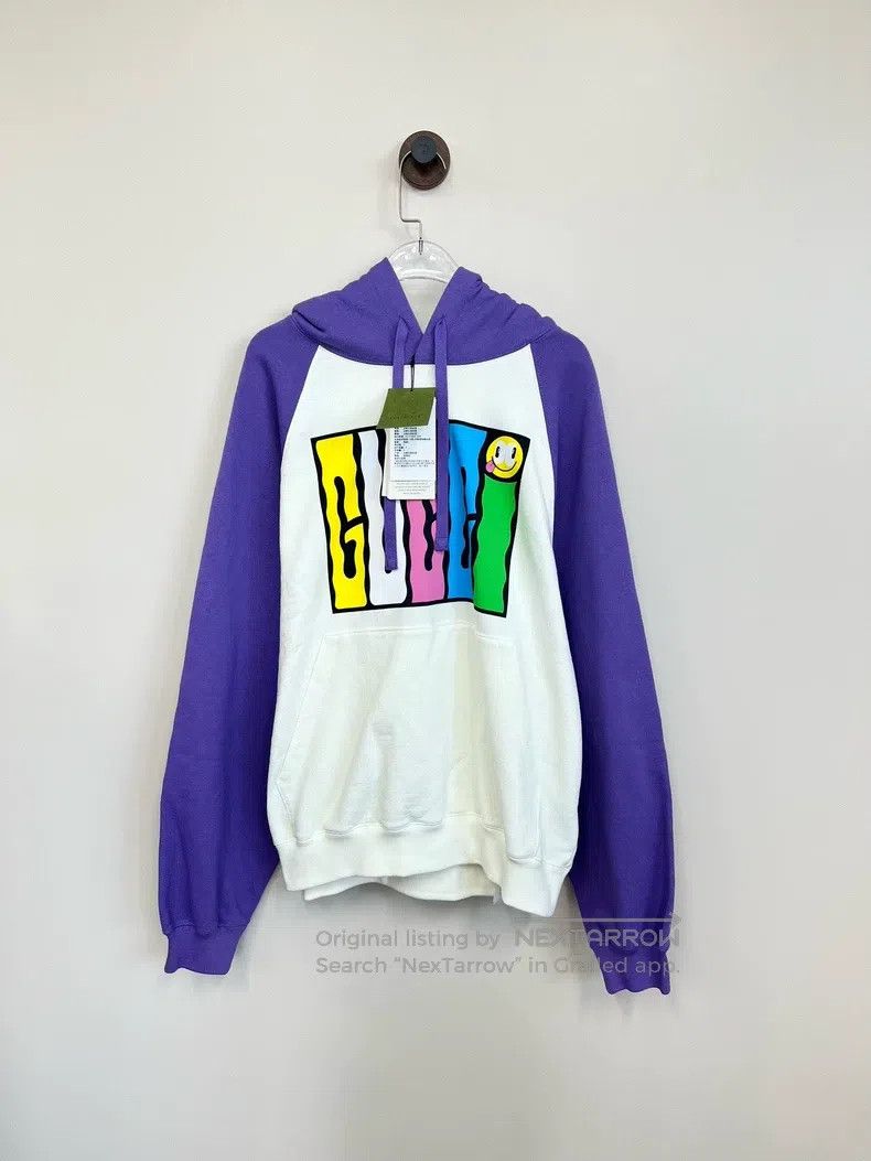 Gucci Gucci Colour-matched smiley printed logo hooded sweatshirt Size US XS / EU 42 / 0 - 1 Thumbnail