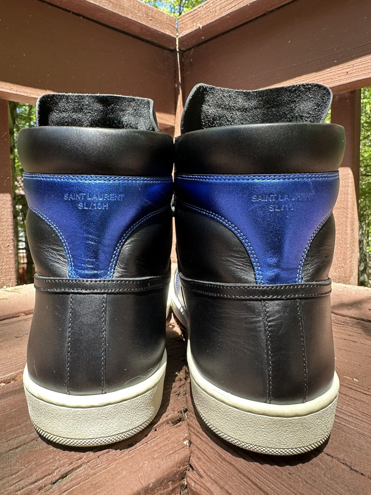 Saint Laurent Paris 2010s Saint Laurent SL/10H Royal Blue Hightop Sneakers Size US 13 / EU 46 - 4 Thumbnail