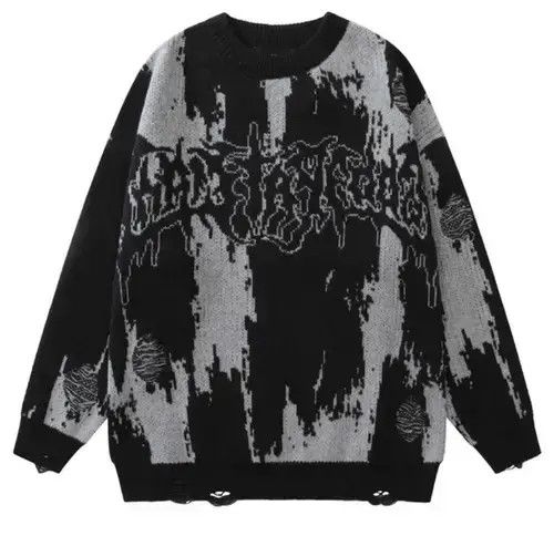 Japanese Brand × Vintage Hip Hop Ripped Sweaters Grunge Size US M / EU 48-50 / 2 - 2 Thumbnail