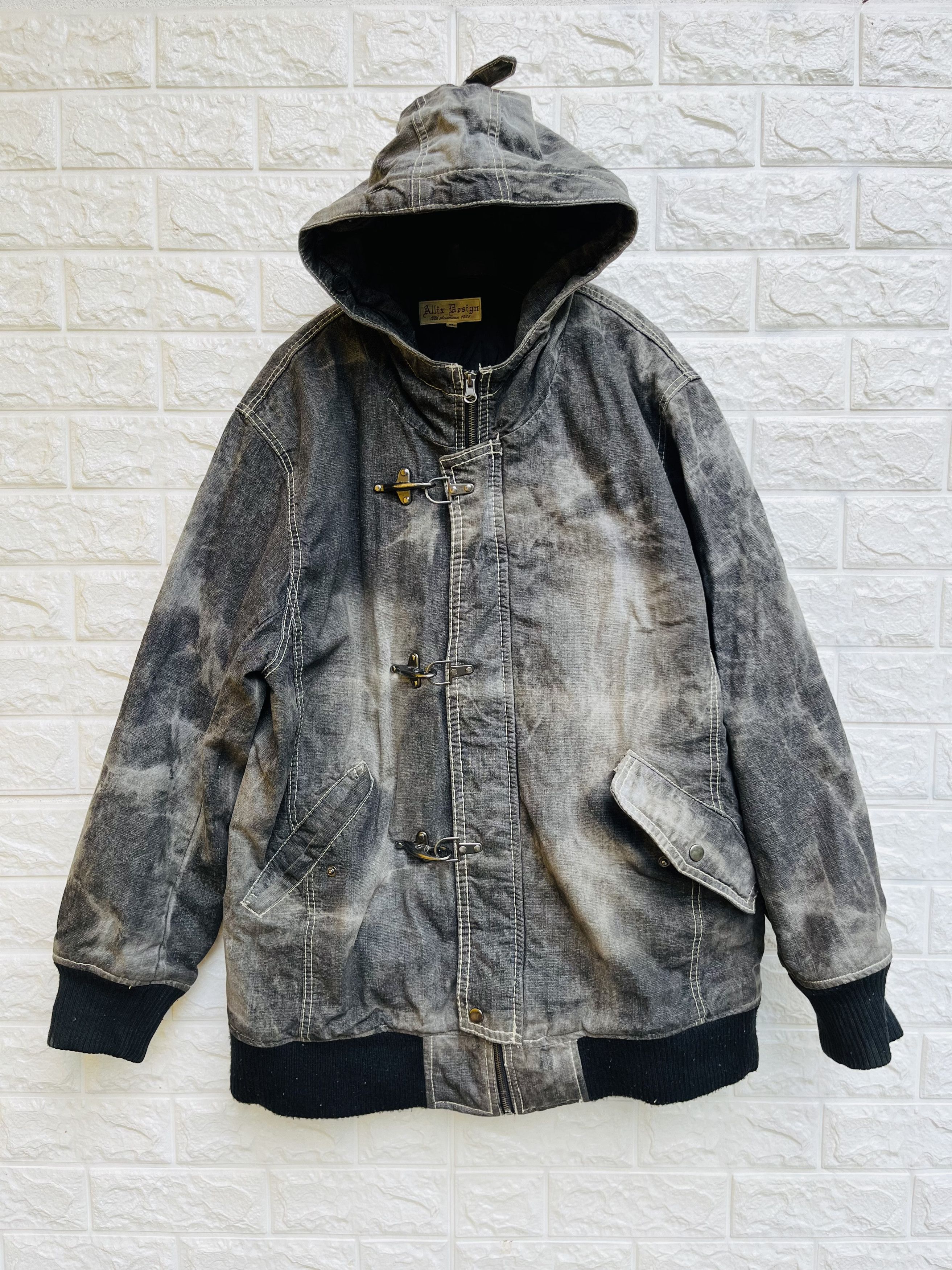 image of Vintage Allix Design Hook Metal Zipper Hip Hop Fashion Style, Men's (Size Large)