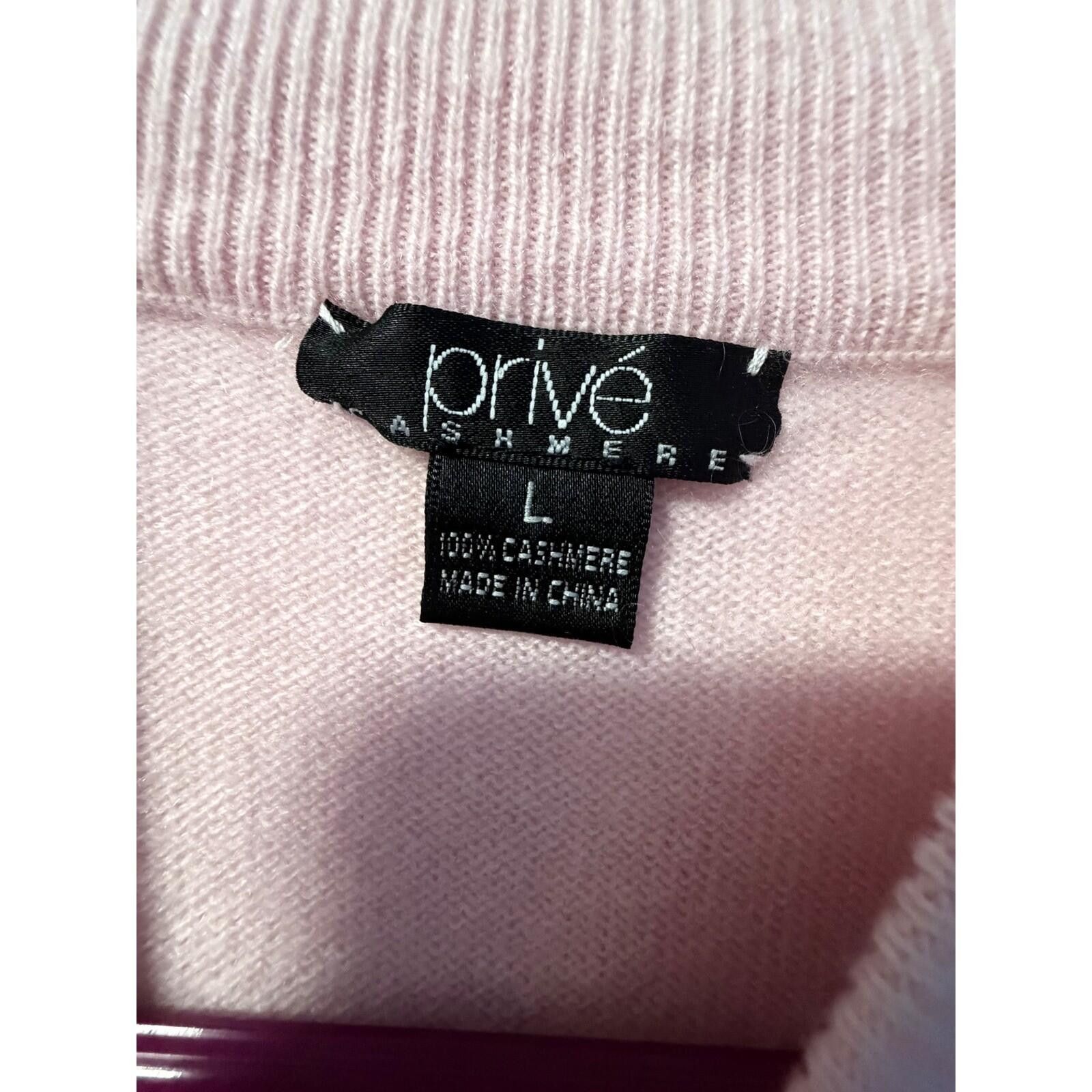 Other Privé Cashmere Mock Neck Sweater Womens L Pink Fine Knit Size L / US 10 / IT 46 - 3 Thumbnail