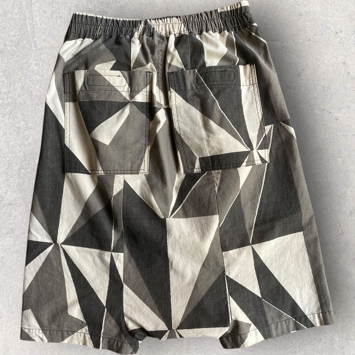 Rick Owens SS13 Geometric Camo Drop Crotch Shorts Size US 32 / EU 48 - 3 Thumbnail