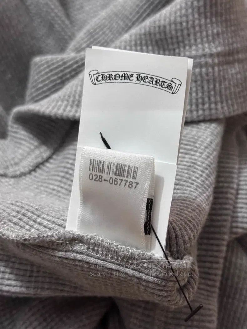 Chrome Hearts CHROME HEARTS Size M Grey Waffle Long Sleeve Sweater Size US M / EU 48-50 / 2 - 5 Thumbnail
