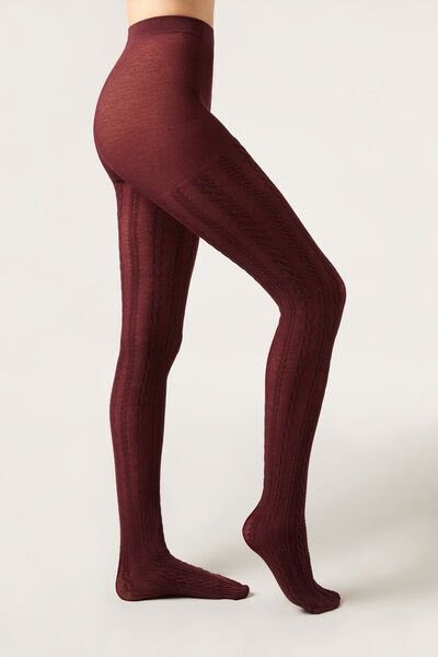 Calzedonia Calzedonia Cable Knit Tights with Cashmere size 3/4 Size ONE SIZE - 1 Thumbnail