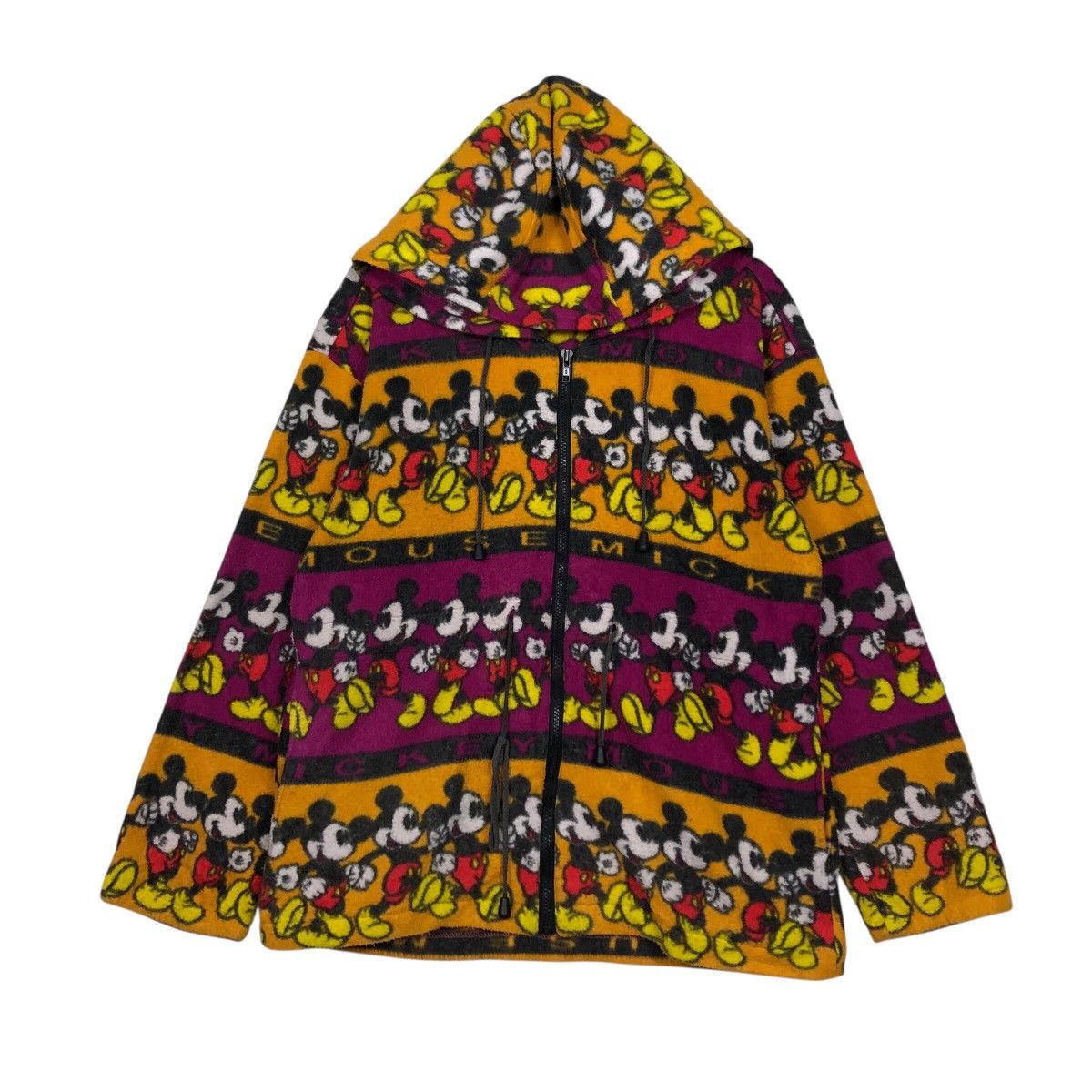 Japanese Brand 📌Vintage Mickey Mouse Zipper Fleece Jackey Navajo Design Size US S / EU 44-46 / 1 - 2 Thumbnail