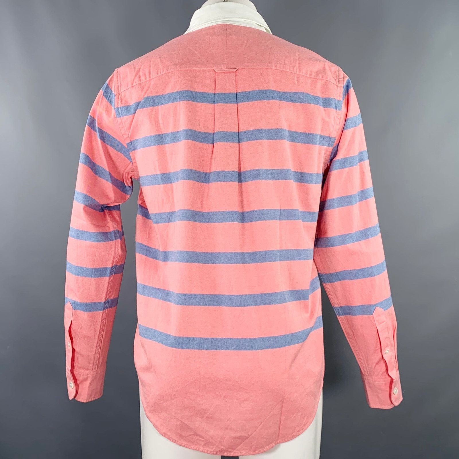 October's Very Own Size S Pink Blue Stripe Cotton Rugby Long Sleeve Shirt Size US S / EU 44-46 / 1 - 4 Thumbnail