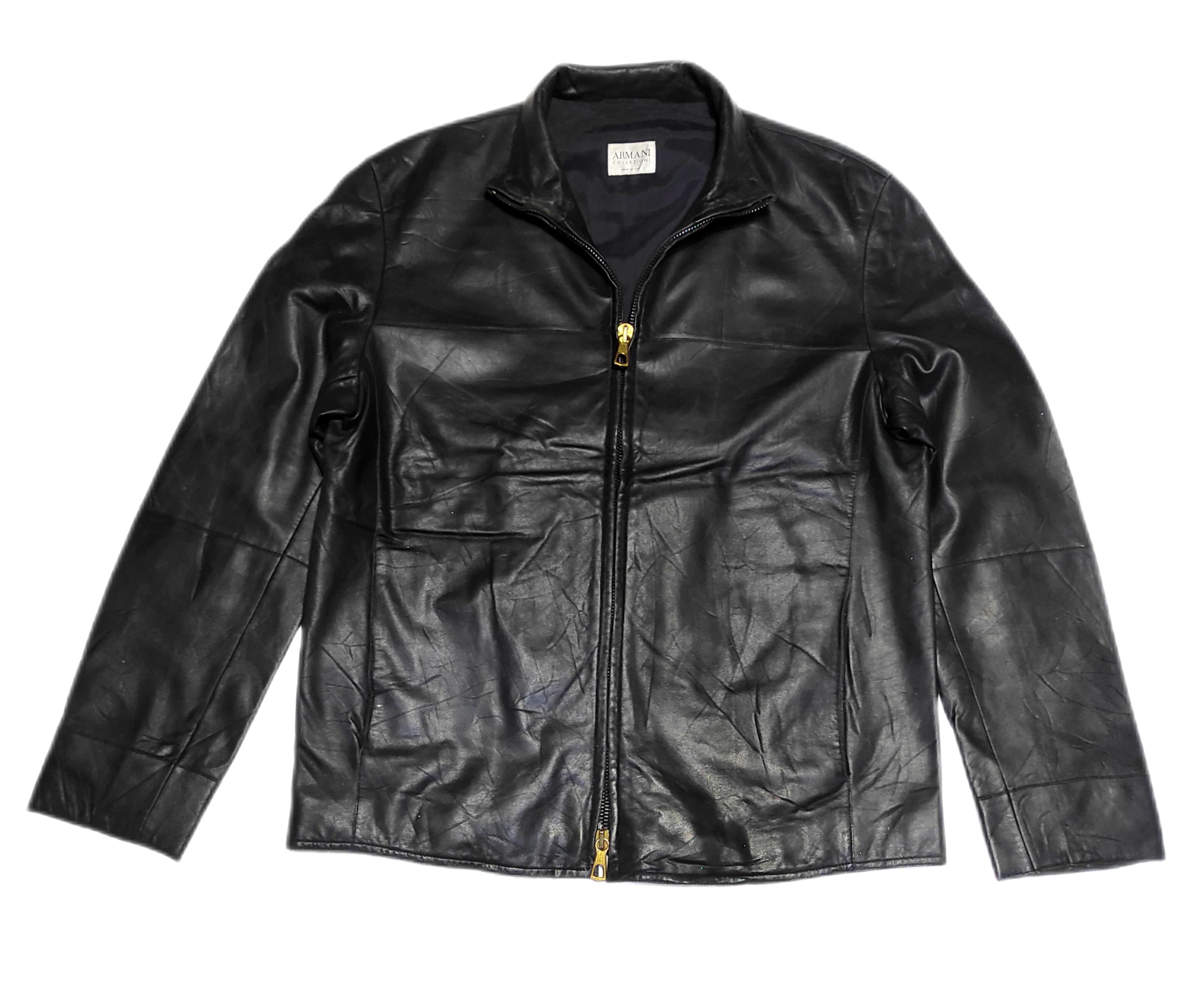 Armani Armani Collezioni Leather Classical Jacket Size US L / EU 52-54 / 3 - 6 Thumbnail