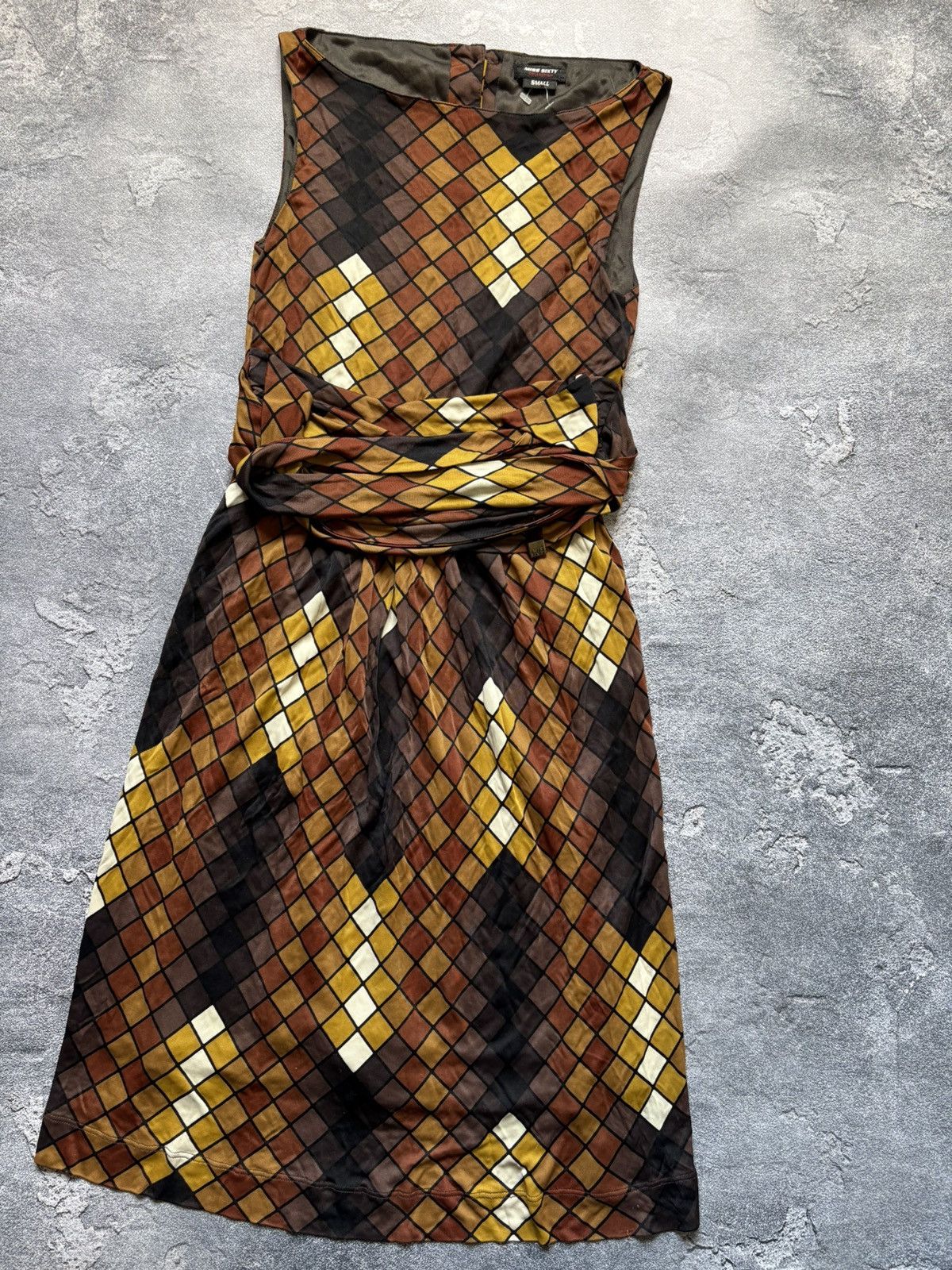 Miss Sixty Crazy Vintage Miss Sixty Y2K Geometric Print Belted Dress Size S / US 4 / IT 40 - 3 Thumbnail
