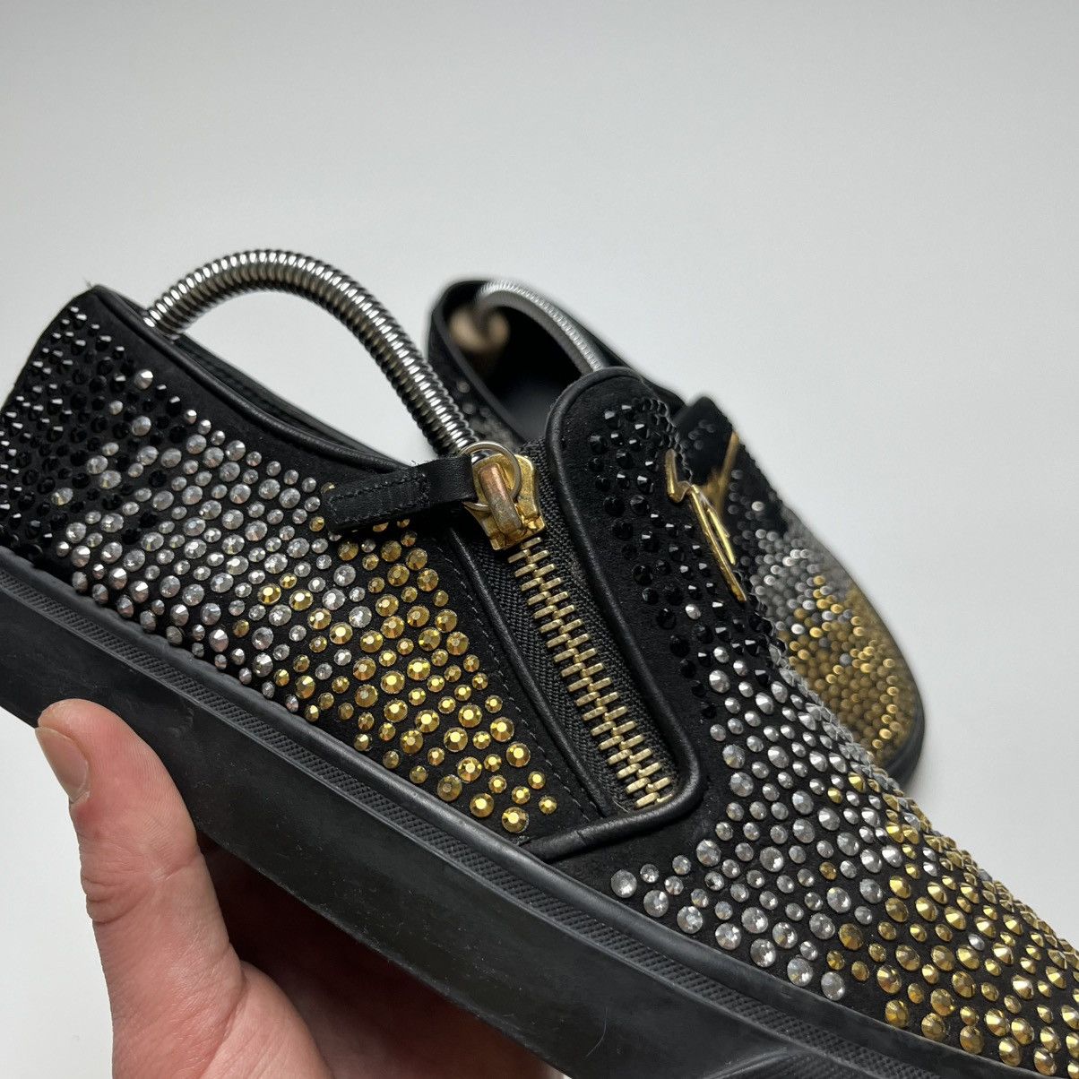 Giuseppe Zanotti Giuseppe Zanotti Suede Embellished Eve Slip-On Sneakers Size US 9 / IT 39 - 3 Thumbnail