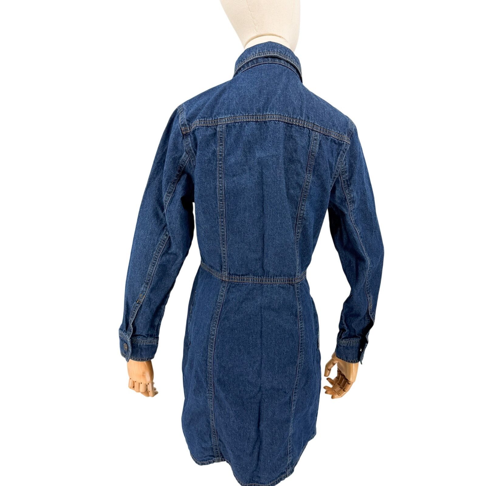 Frye Blue 100% Cotton Button Front Pocket Denim Mini Shirt Dress Size S / US 4 / IT 40 - 4 Thumbnail