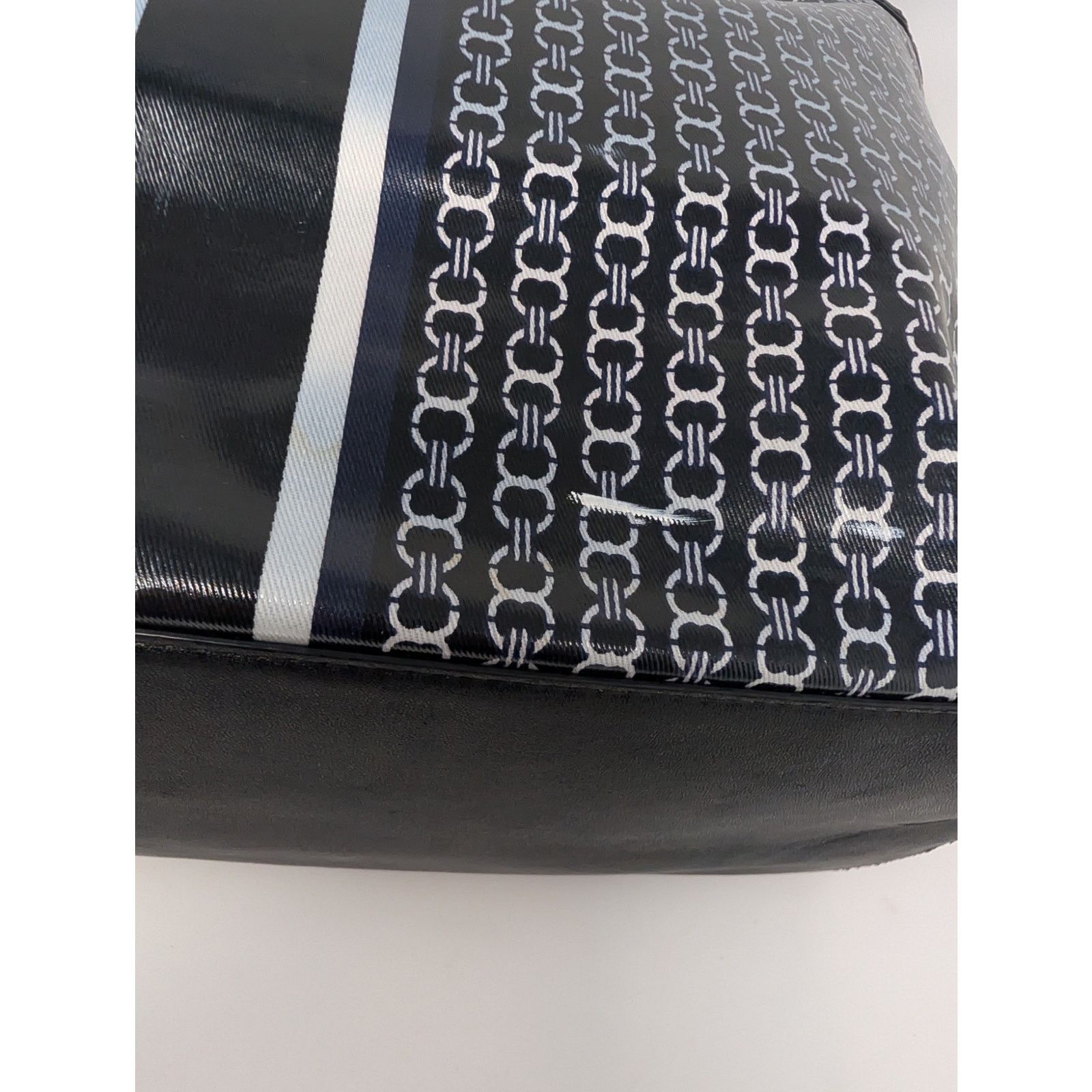 Tory Burch Tory Burch Gemini Link Tote Black Logo Print Coated Canvas Size ONE SIZE - 13 Thumbnail