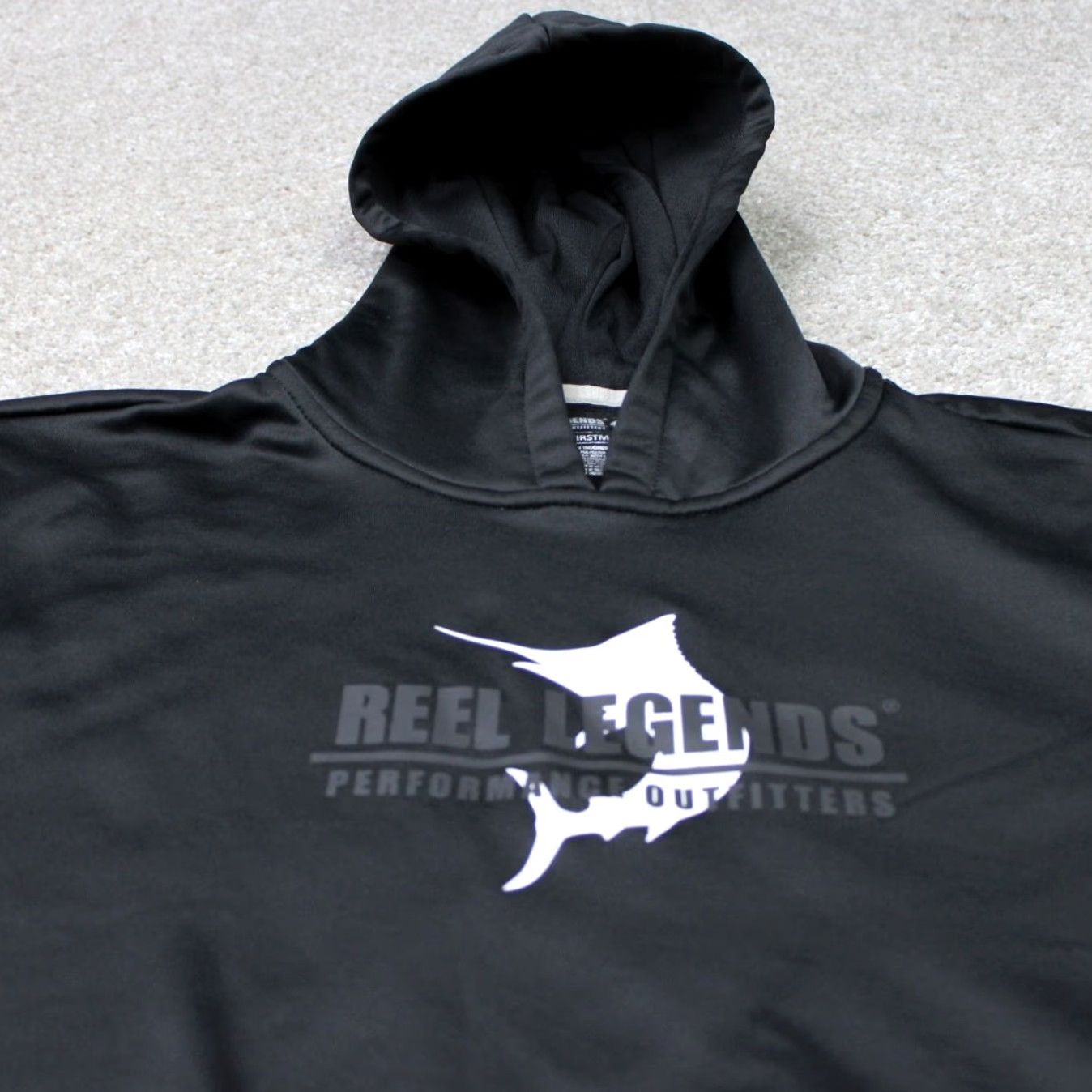 Vintage Reel Legends Hoodie Mens XL Black First Mate Pockets Hooded Sweatshirt Size US XL / EU 56 / 4 - 4 Thumbnail