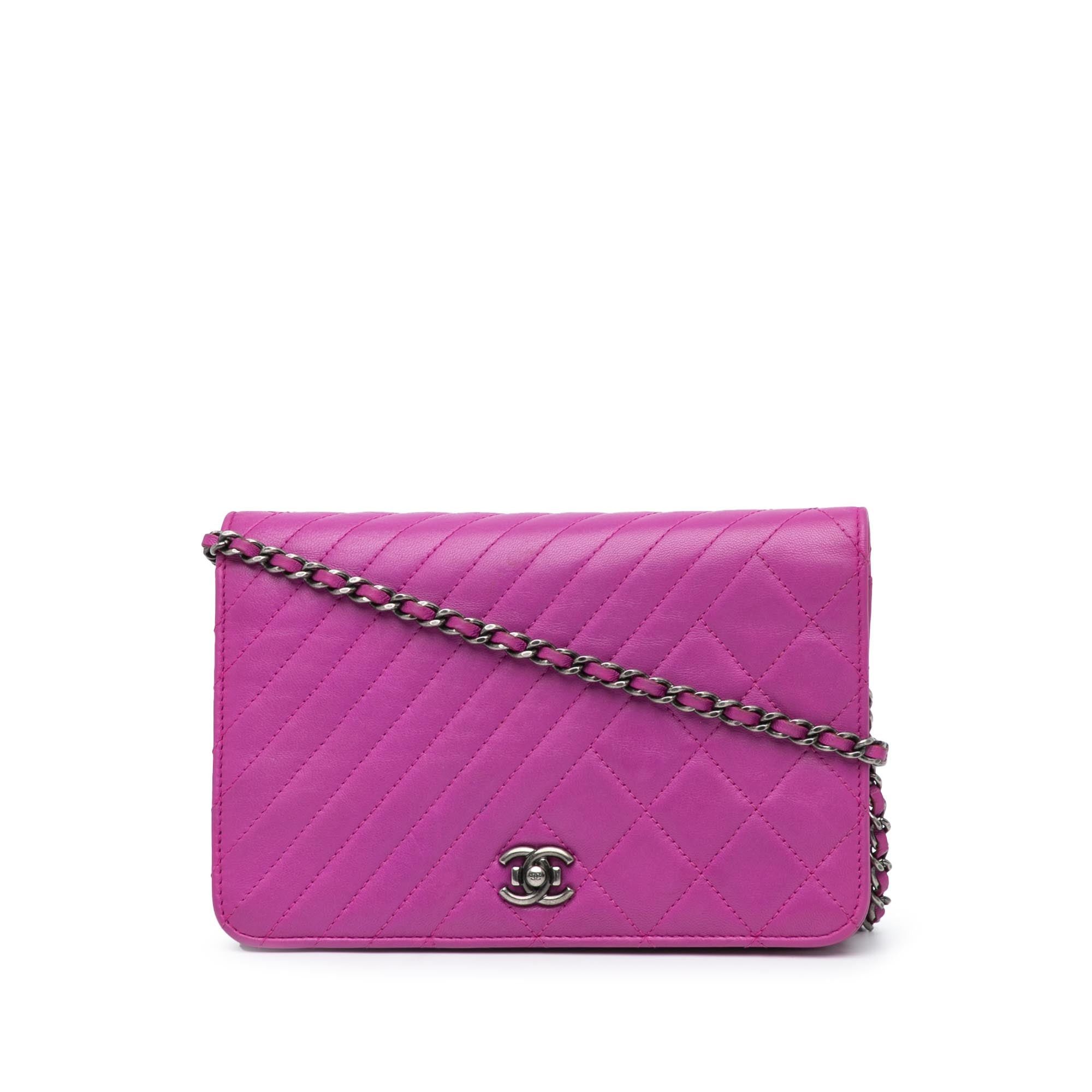 Chanel Chanel Lambskin Coco Boy Wallet On Chain Purple Size ONE SIZE - 1 Thumbnail