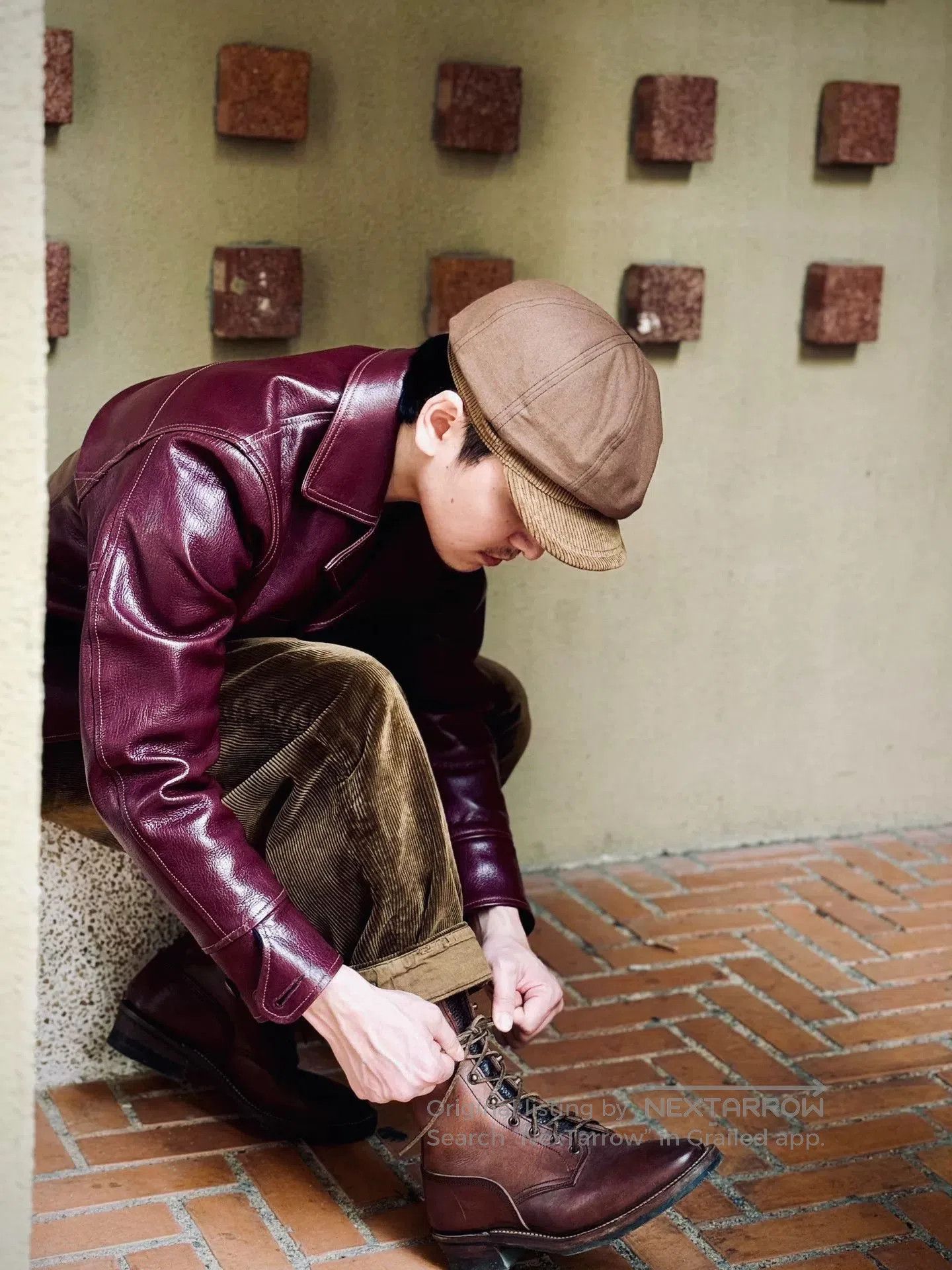 Freewheelers burgundy leather jacket with great condition. Size US M / EU 48-50 / 2 - 1 Thumbnail