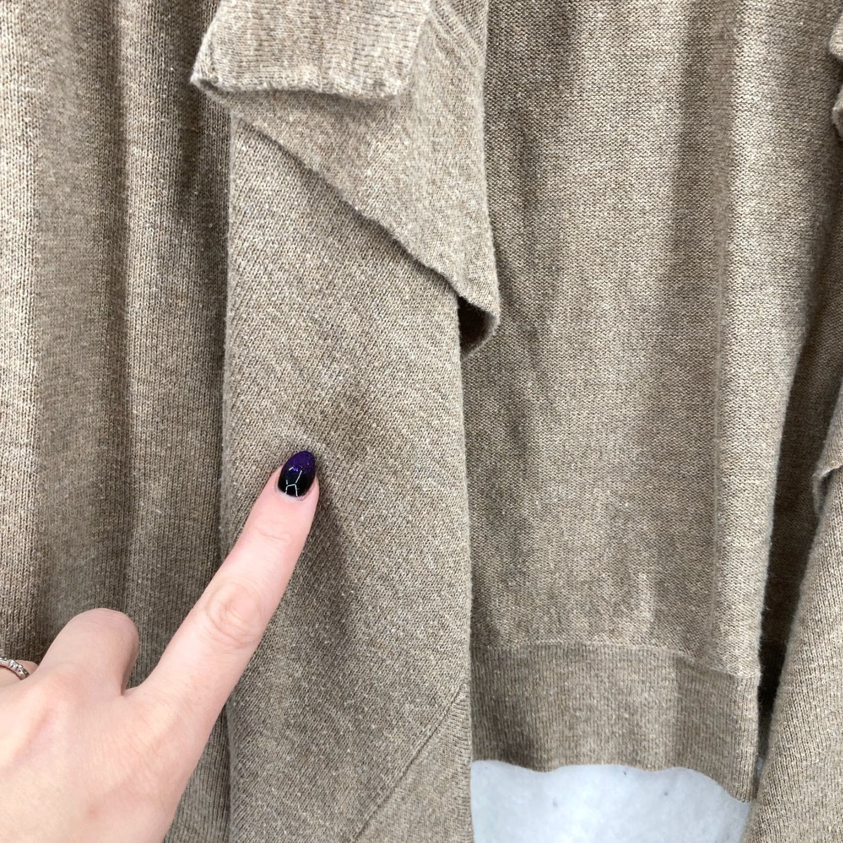 Ralph Lauren VINTAGE Lauren Ralph Lauren Open Front Cardigan Sweater Women's XL Beige Asymmetrical Size XL / US 12-14 / IT 48-50 - 4 Thumbnail