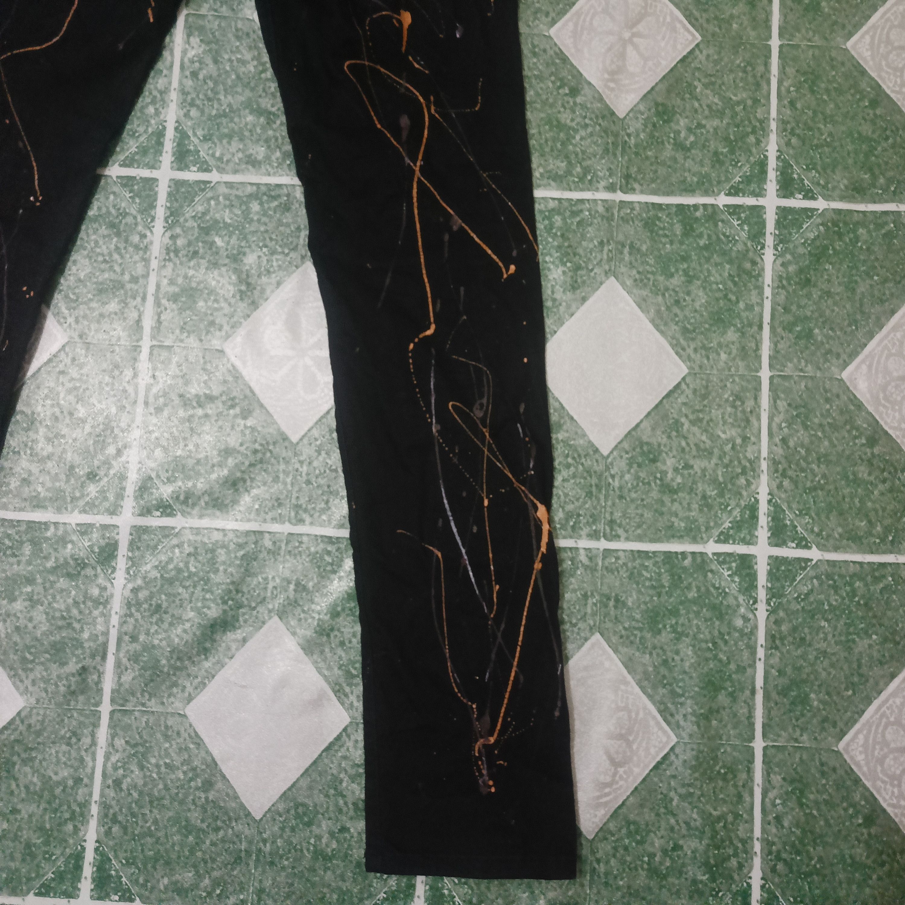 GEO 💥Insane💥 GEO BY GEOVANNY art PAINTING Stretch skinny PANTS Size US 32 / EU 48 - 14 Thumbnail