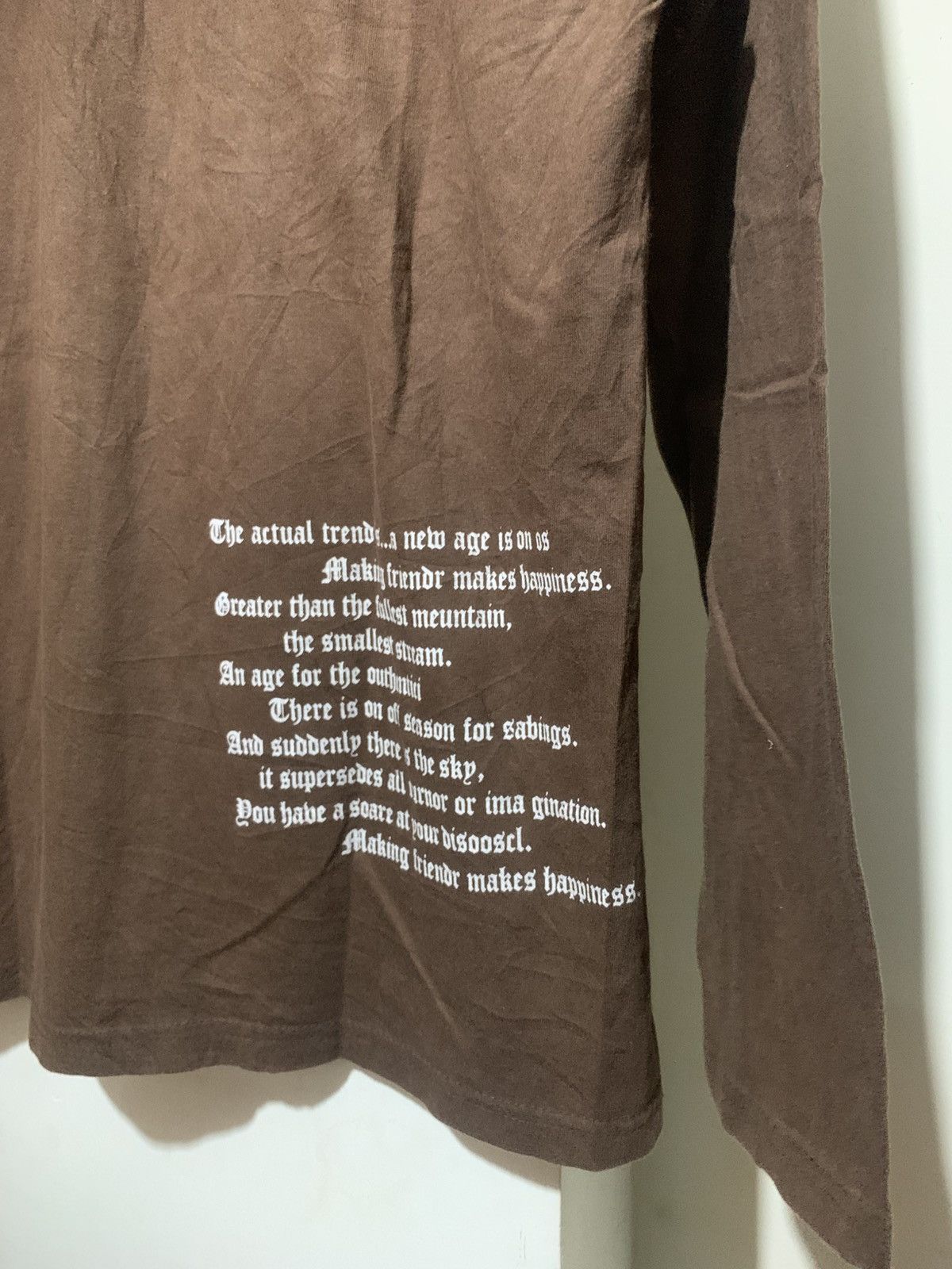 If Six Was Nine Japanese Poem LongSlevee Double Layer Raf Simons Style Tee Size US M / EU 48-50 / 2 - 14 Thumbnail