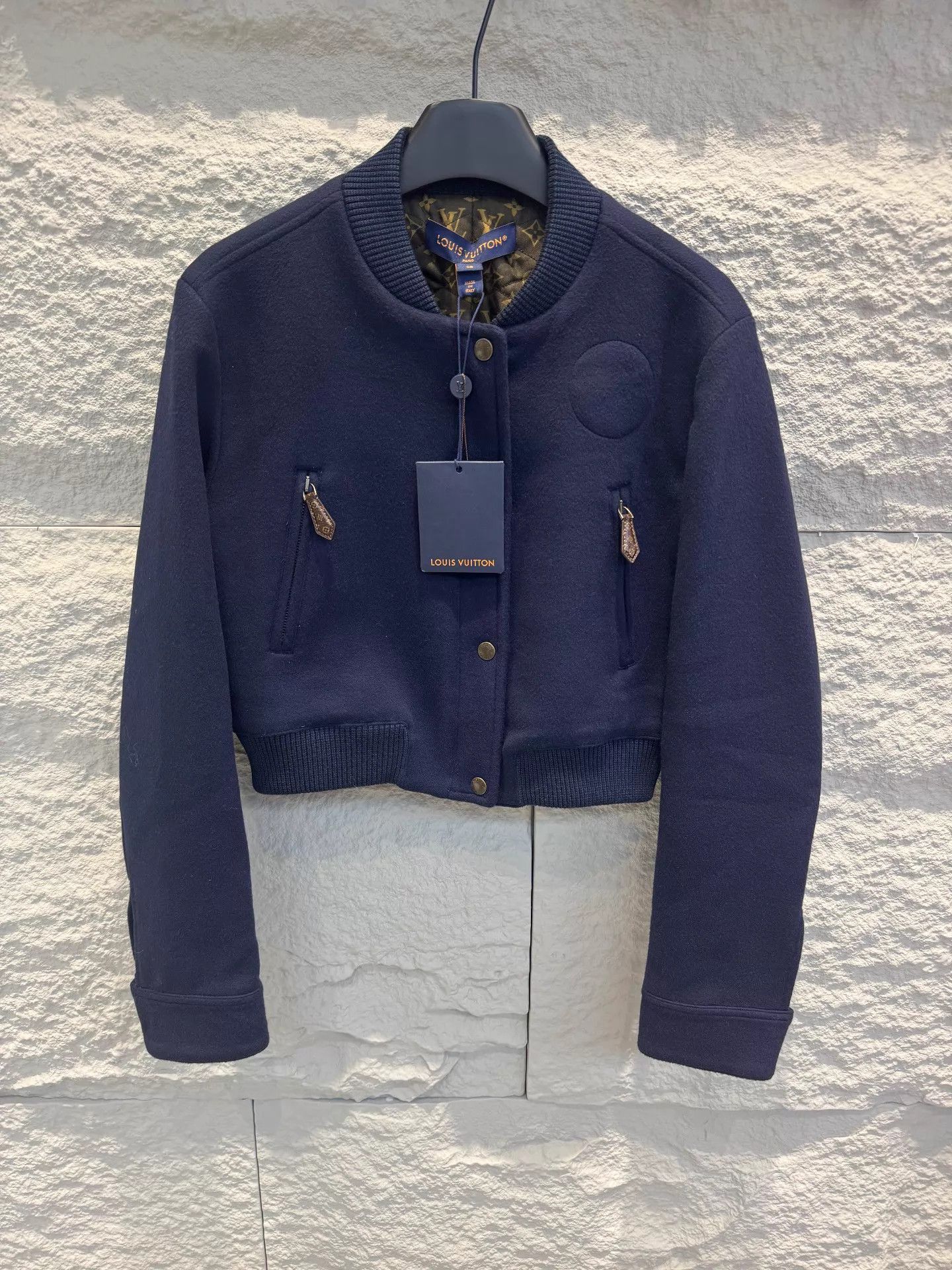 Louis Vuitton LV New Women's Short Navy Blue Cashmere Pilot Jacket Size S / US 4 / IT 40 - 1 Thumbnail
