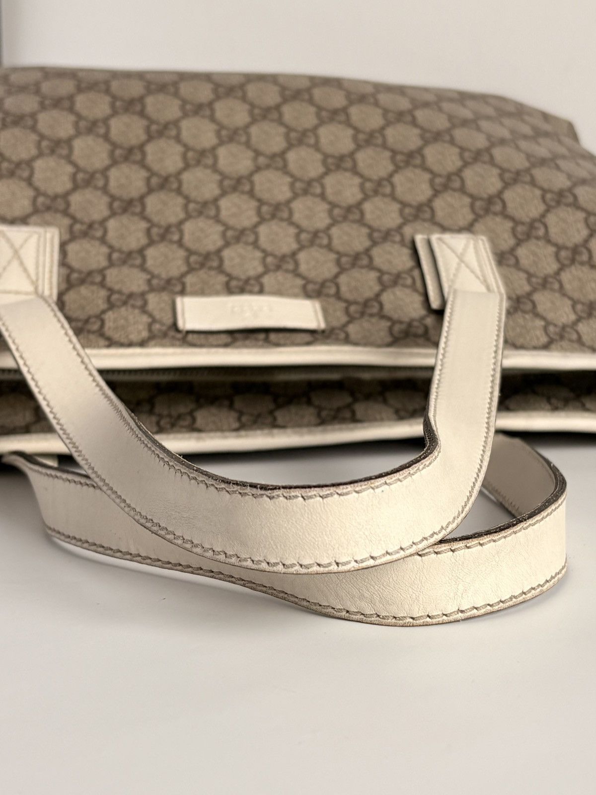 Gucci Gucci Supreme GG Monogram Large Tote Bag PVC Canvas White Size ONE SIZE - 11 Thumbnail
