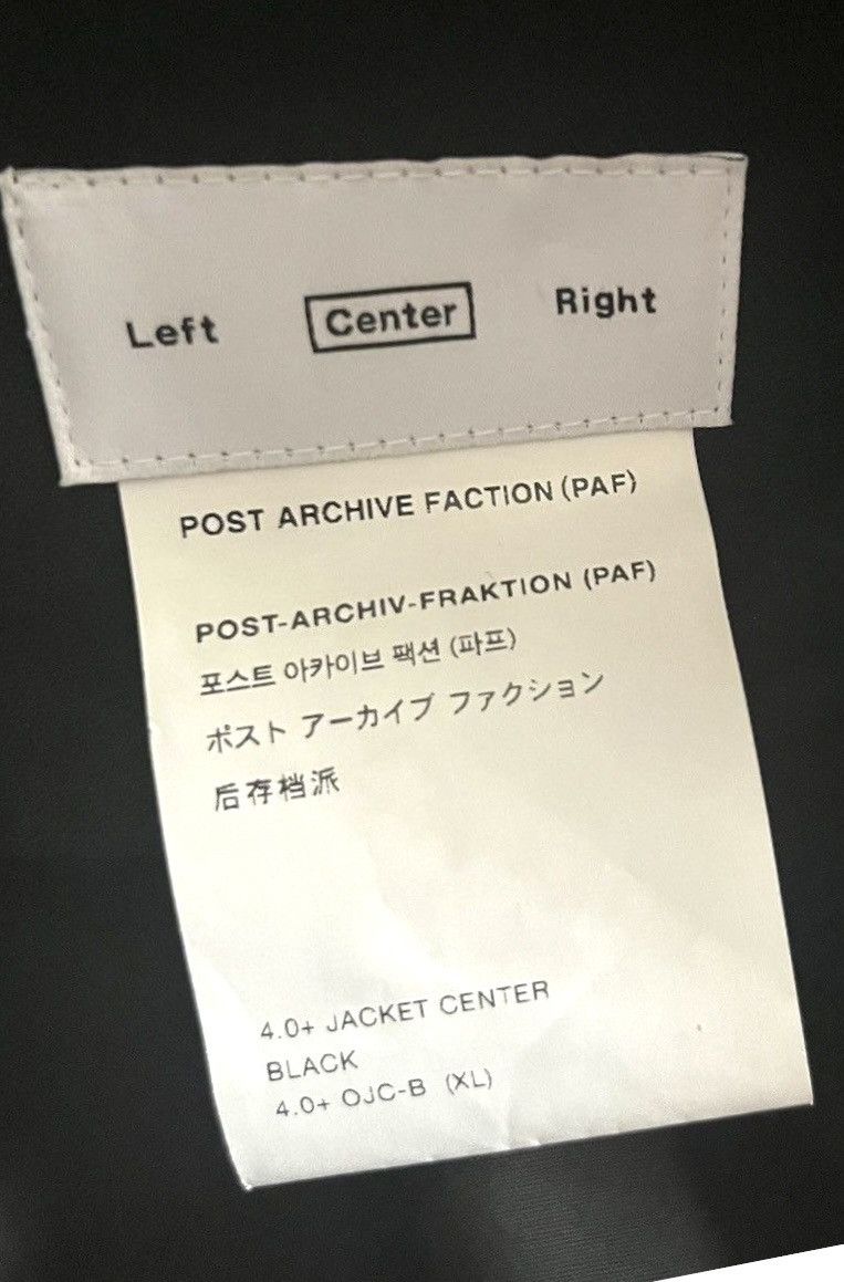 POST ARCHIVE FACTION (PAF) Post Archive Faction (PAF) 4.0 center jacket Size US XL / EU 56 / 4 - 6 Thumbnail