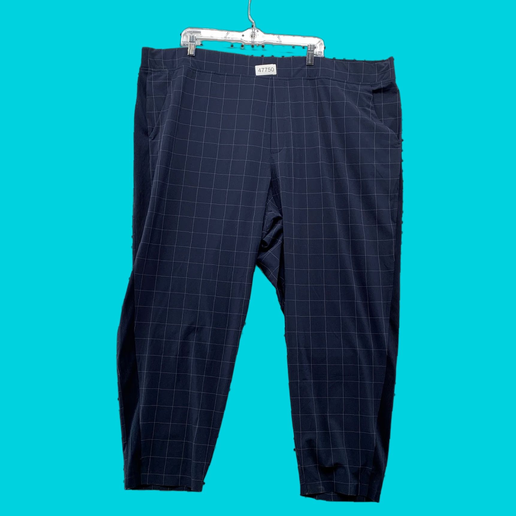 Athleta Athleta Brooklyn Ankle Pant Womens 26 Navy Textured Check 51x26.5 Size 26" / US 2 / IT 38 - 1 Thumbnail