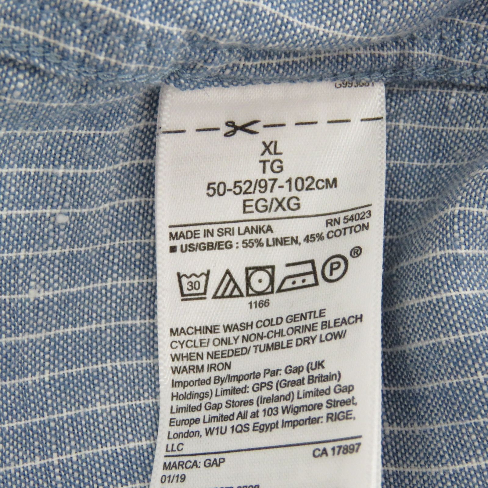 Gap GAP Blue Button Down Shirt Standard Fit Large Size US L / EU 52-54 / 3 - 5 Thumbnail