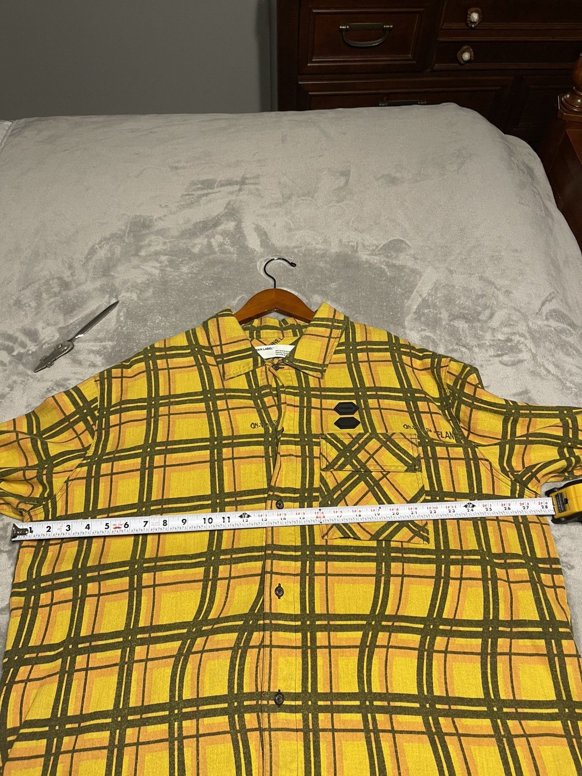 Off-White × Virgil Abloh OFF-WHITE C/O VIRGIL ABLOH YELLOW OVERSIZED FLANNEL SIZE L Size US L / EU 52-54 / 3 - 9 Thumbnail