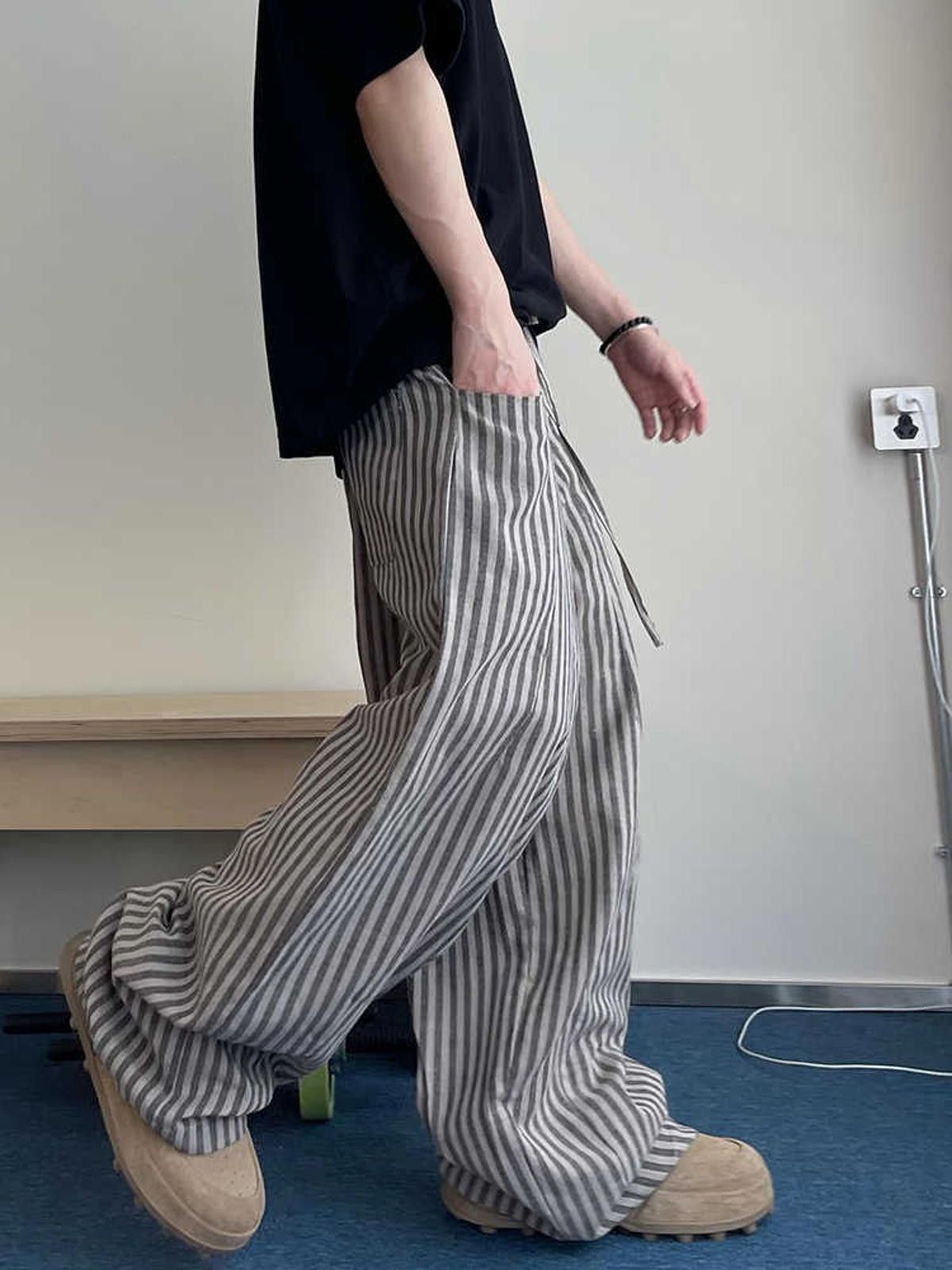 Other Striped Loose Baggy Wide-Leg Pants / Trousers Size US 32 / EU 48 - 5 Thumbnail