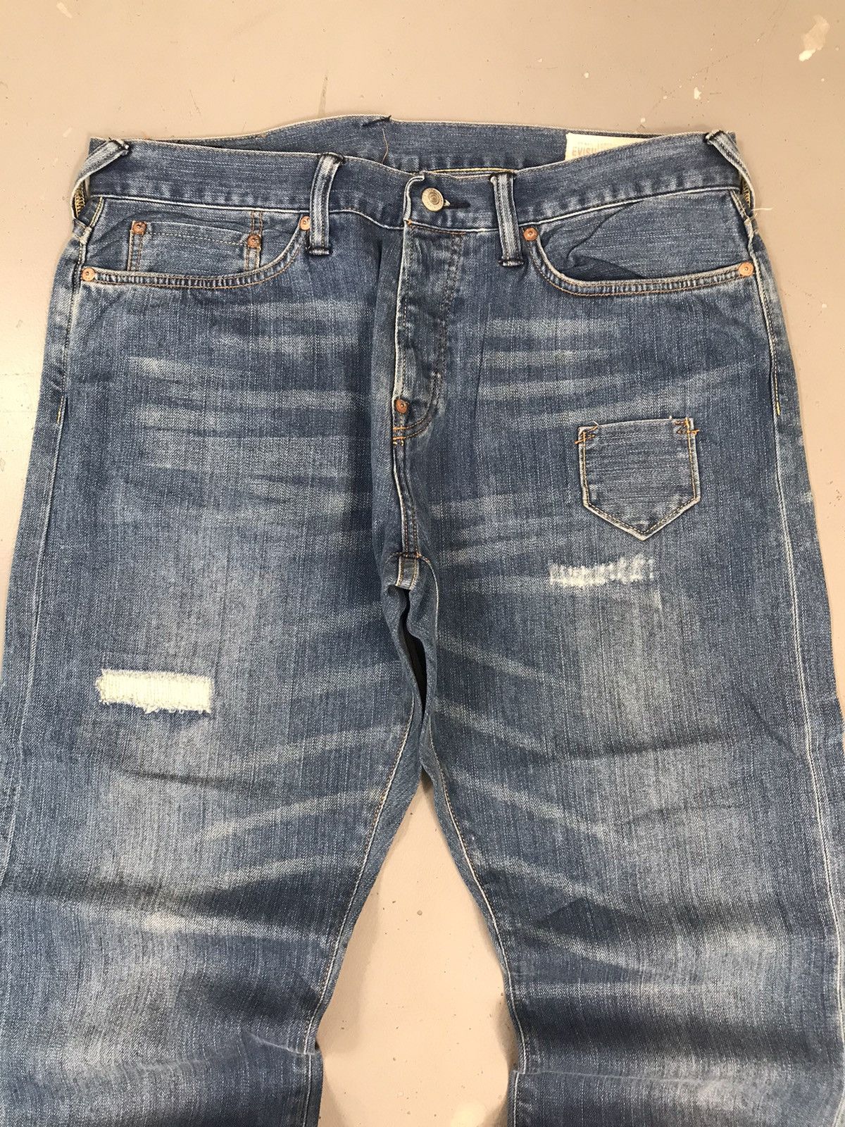 Japanese Brand × Vintage Vintage Evisu salvage seagull embroidered denim Size US 36 / EU 52 - 4 Thumbnail