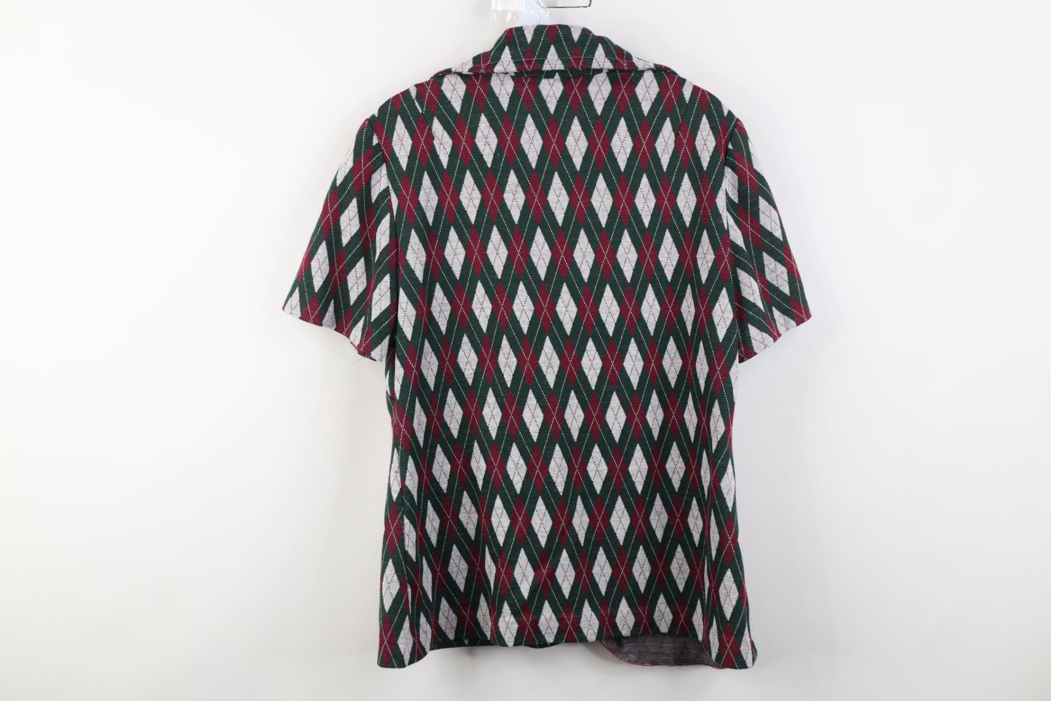 Vintage Vintage 60s 70s Streetwear Argyle Diamond Knit Polo USA Size L / US 10 / IT 46 - 12 Thumbnail
