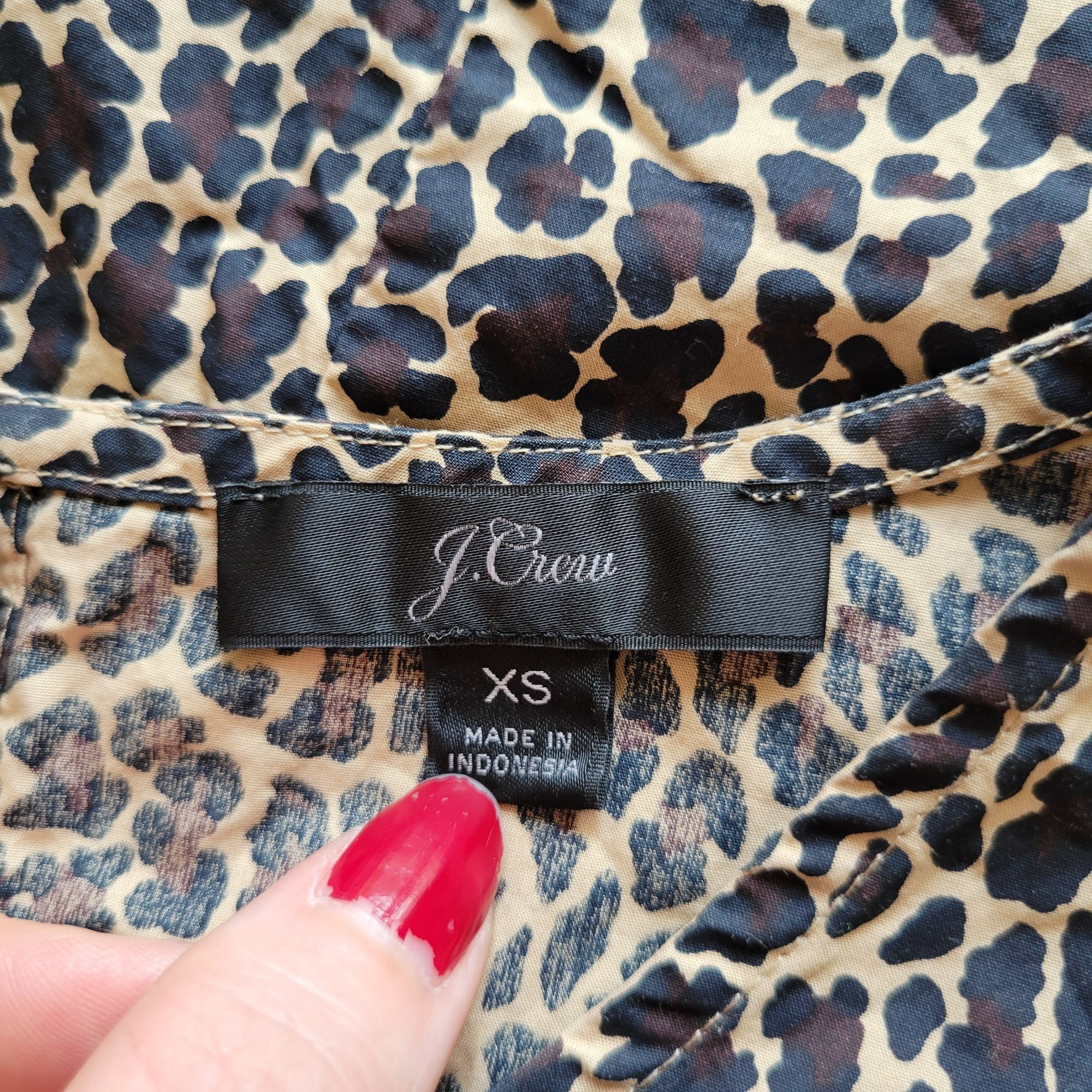 J.Crew J Crew XS Leopard Print Short Sleeve Top Cotton Puff Sleeve Size XS / US 0-2 / IT 36-38 - 2 Thumbnail