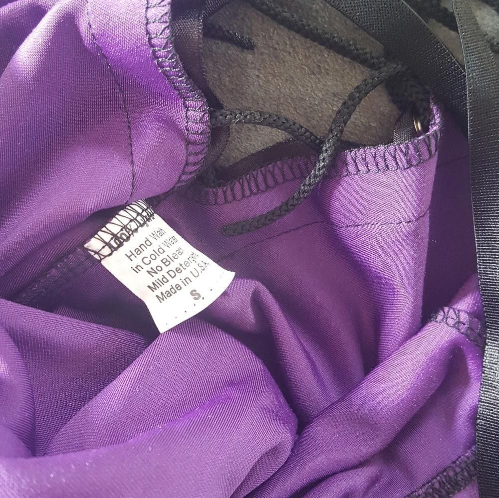Designer Violet Velvet Black Detailed Marquee Mini Size S / US 4 / IT 40 - 3 Thumbnail