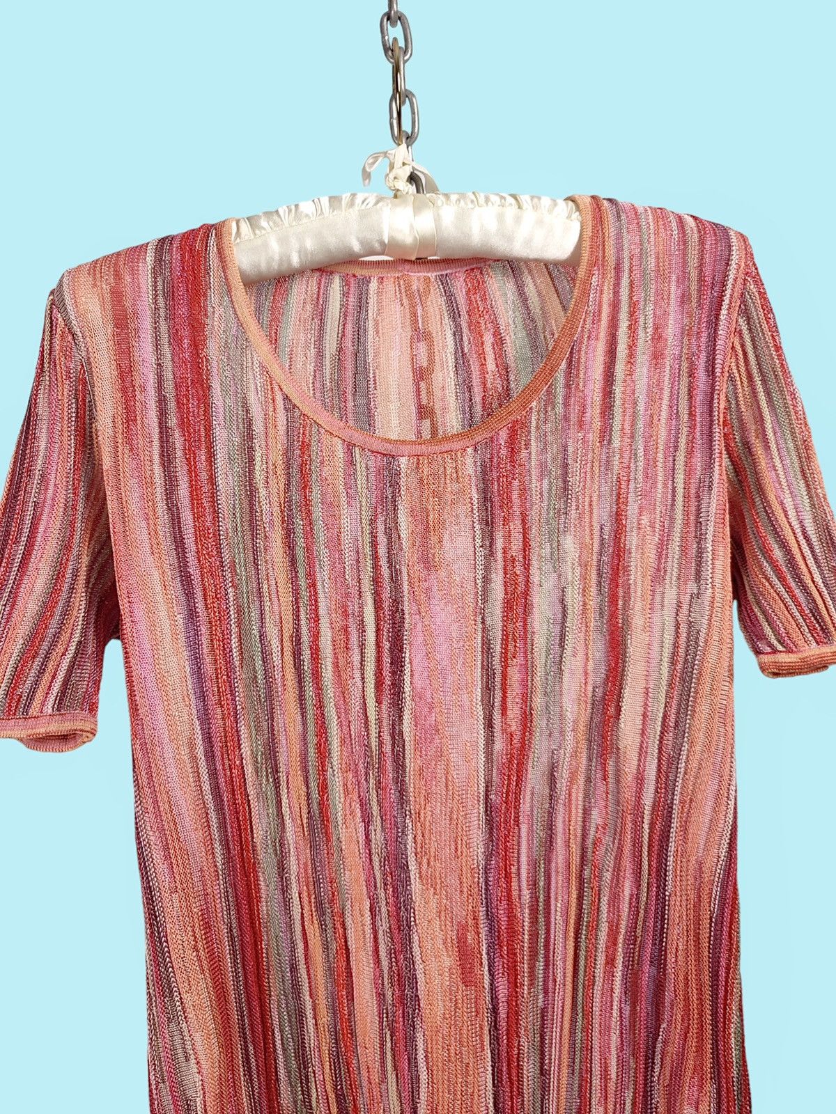 Missoni Missoni 3D Knit Cotton Rayon Blend Multicolor T-Shirt Size M / US 6-8 / IT 42-44 - 4 Thumbnail