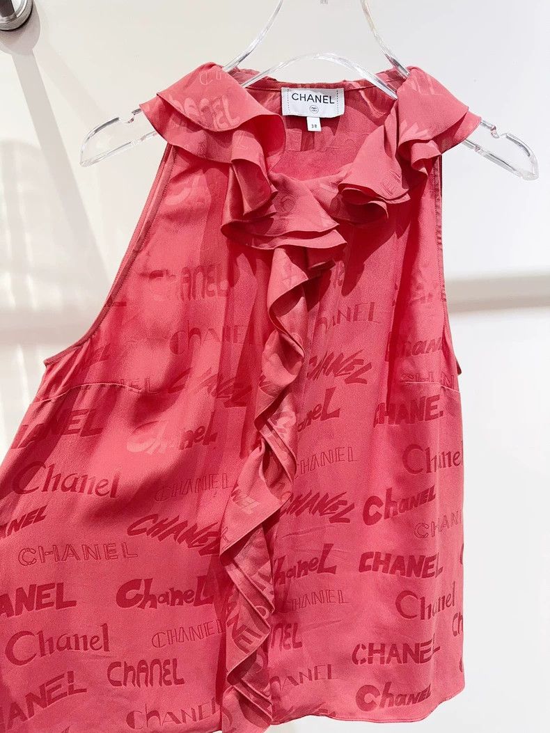 Chanel Chanel 22p watermelon red silk vest 2503-Nextarrow Size XS / US 0-2 / IT 36-38 - 3 Thumbnail