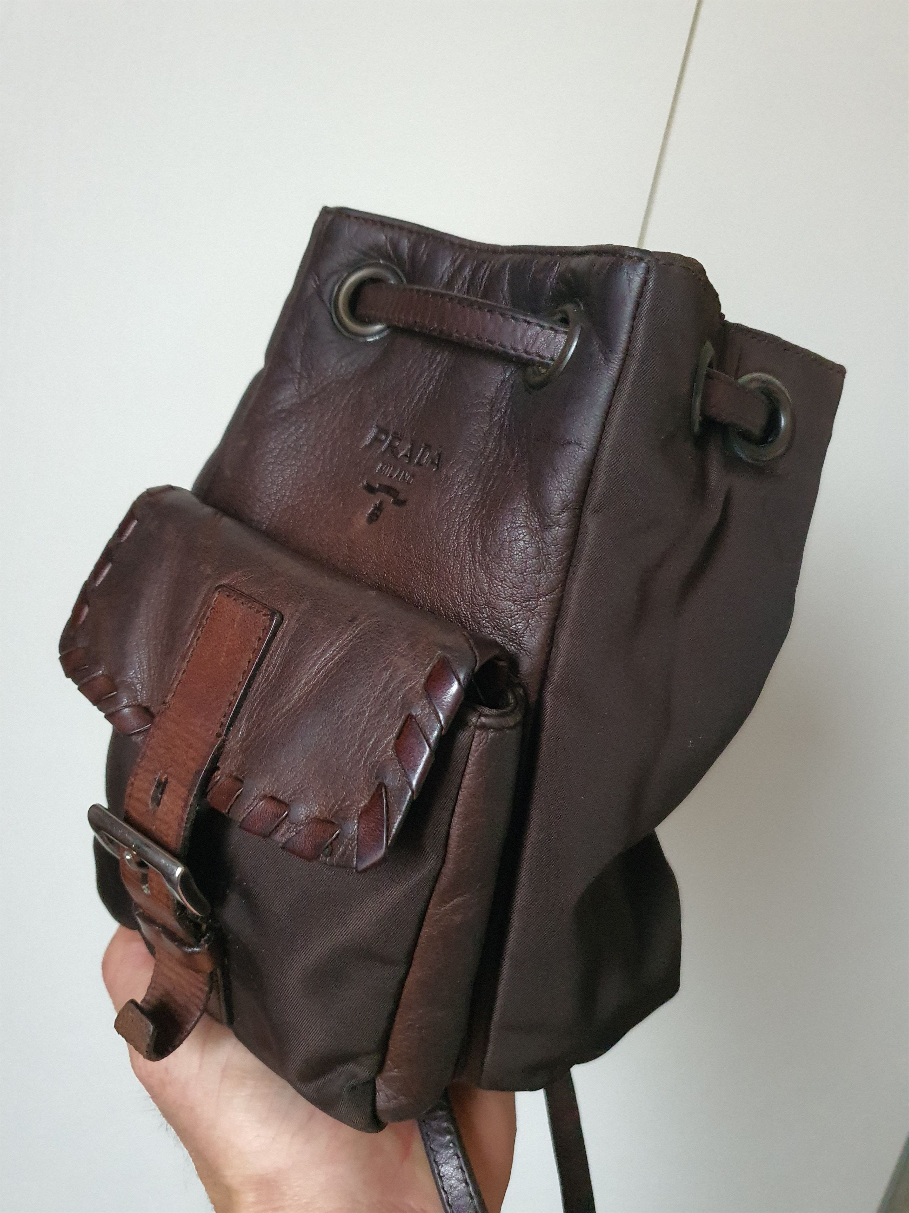 Prada Vintage Prada Nylon and Leather Mini Bucket Bag Size ONE SIZE - 4 Thumbnail