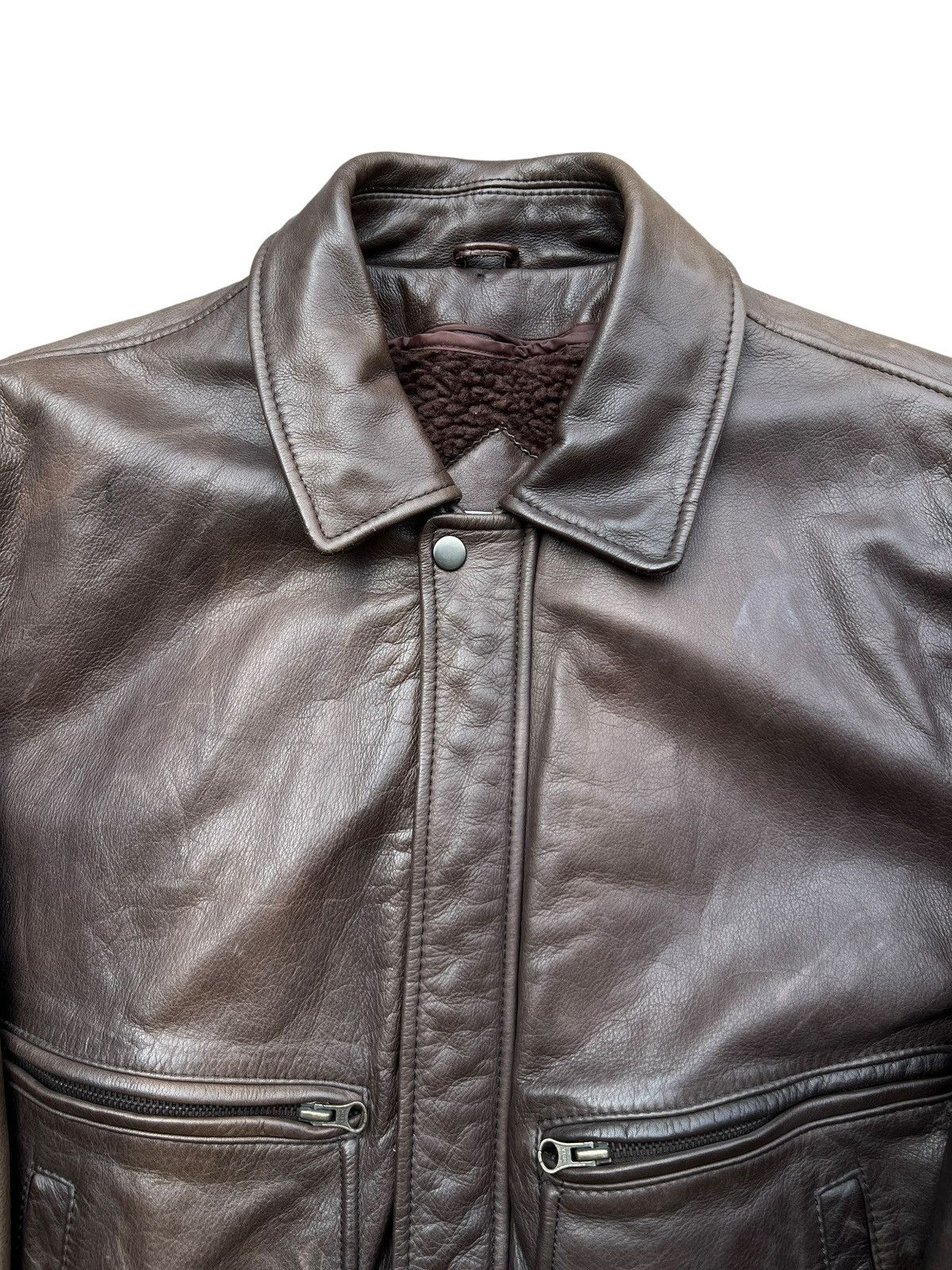 Vintage Vintage 90s Tobell G1 Brown Leather Jacket Size US L / EU 52-54 / 3 - 3 Thumbnail