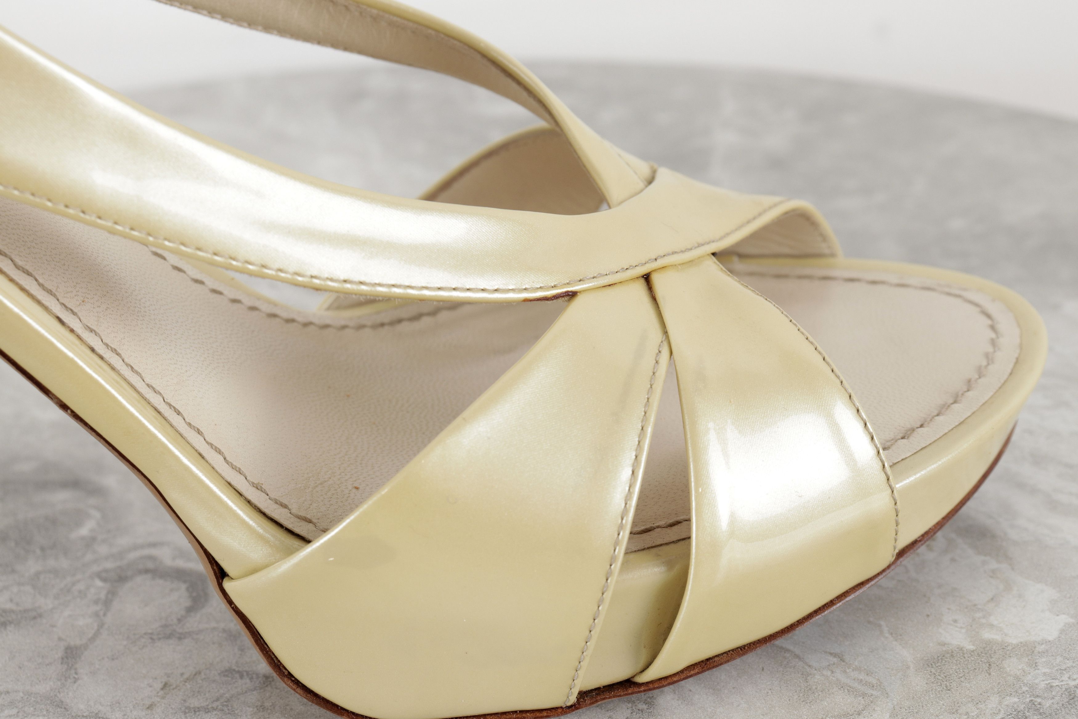 Louis Vuitton Louis Vuitton Leather Yellow High Heel Open Toe Shoes Size US 7.5 / IT 37.5 - 18 Thumbnail