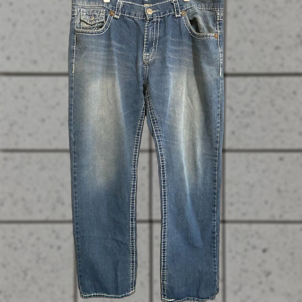 True Religion VINTAGE True Religion 42 men jeans Joey Super T straight leg denim pants blue Size US 42 / EU 58 - 1 Thumbnail