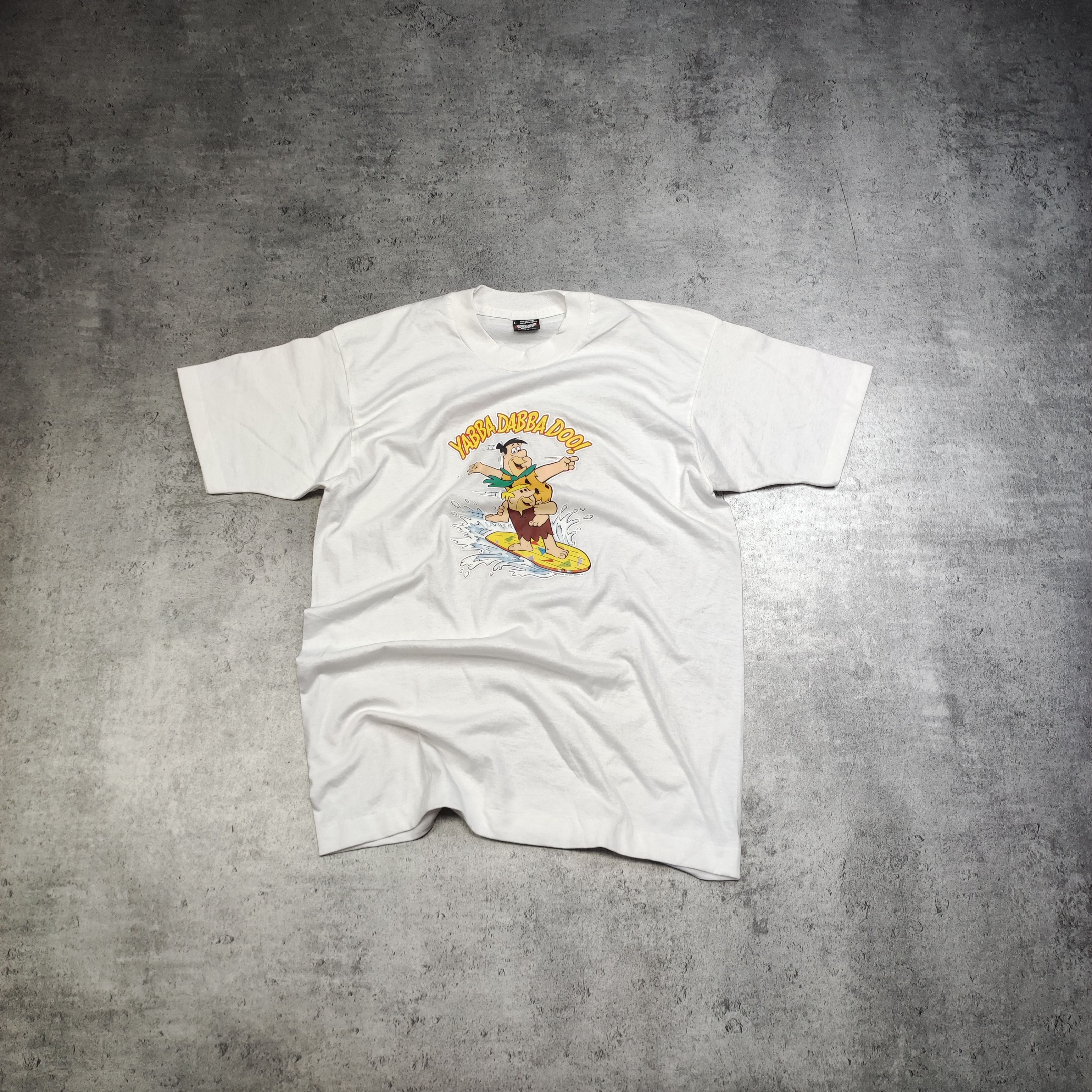 Universal Studios × Vintage RARE Vintage Hanna Barbera The Flinstones 1989 Promo Tee Size US L / EU 52-54 / 3 - 1 Thumbnail