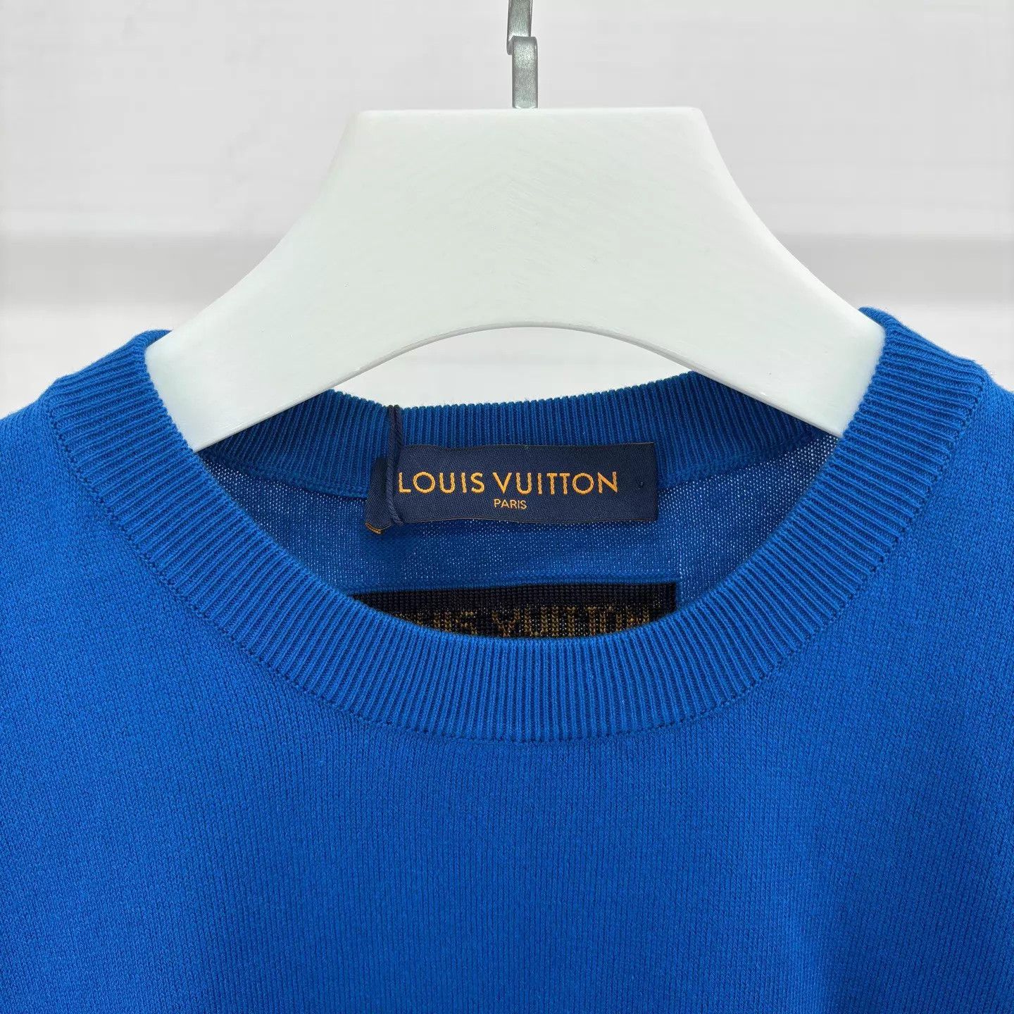 Louis Vuitton LV Blue Knit Logo T-Shirt L NWT Size US L / EU 52-54 / 3 - 3 Thumbnail