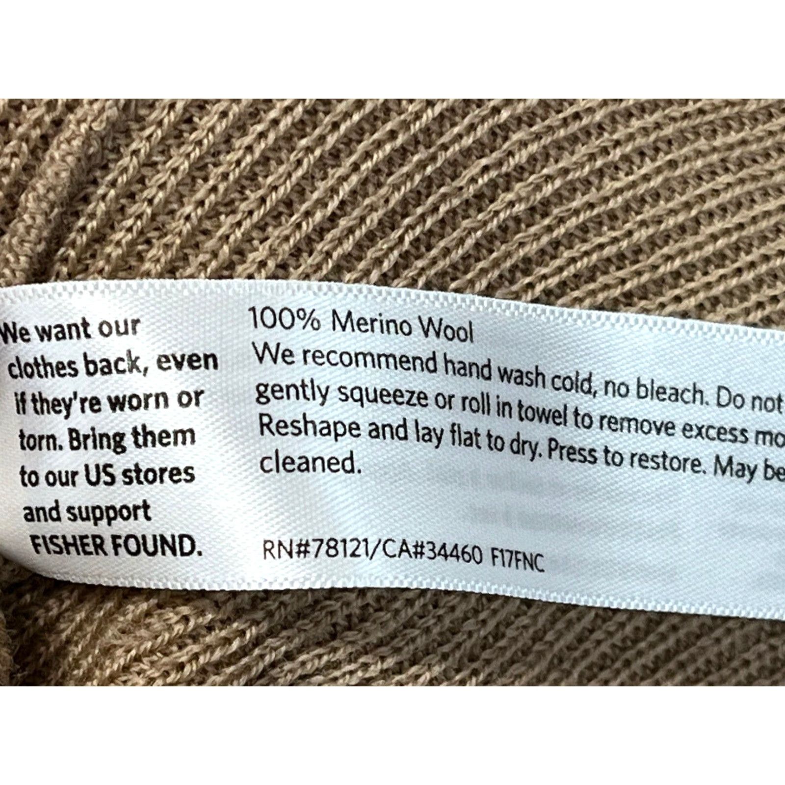 Eileen Fisher Eileen Fisher 100% Merino Wool Tunic Sweater Tan Adult Small Oversize Long Sleeve Boat Neck Womens Size S / US 4 / IT 40 - 7 Thumbnail