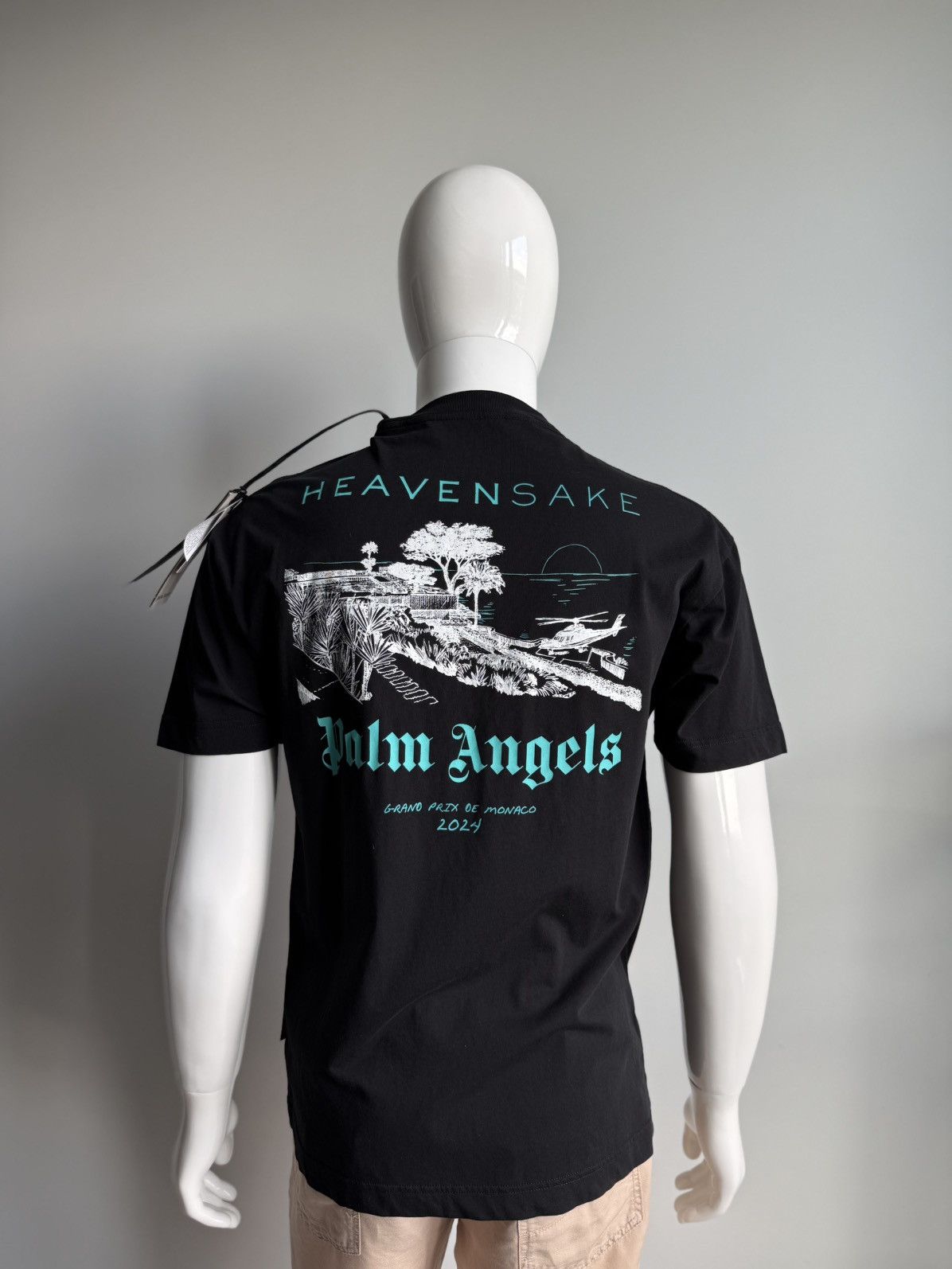 Palm Angels Palm Angels Heavensake Grand Prix de Monaco Tee Black Azure Size US S / EU 44-46 / 1 - 2 Thumbnail