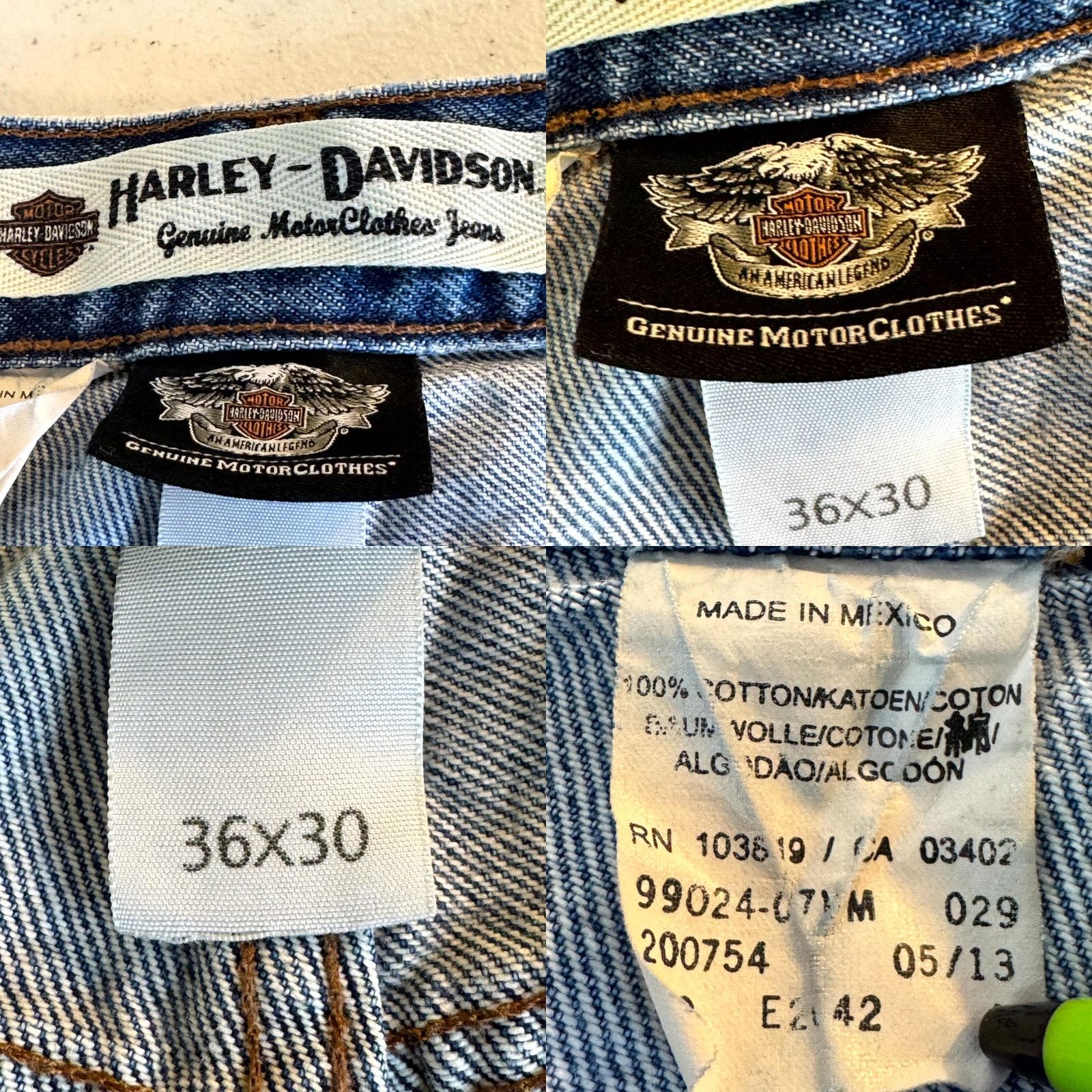 Harley Davidson Harley-Davidson Jeans Men’s 36 x 30 Blue Stone Wash Denim Mid-Rise Straight Jeans Men’s Regular Stone Wash Blue 36x30 Size US 36 / EU 52 - 9 Thumbnail