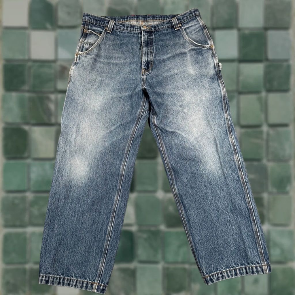 Vintage Craftsman Carpenter Jeans Jeans Men 38 Reg Blue Denim Workwear 8 Pockets Distressed Utility 28in Inseam Size US 38 / EU 54 - 1 Thumbnail