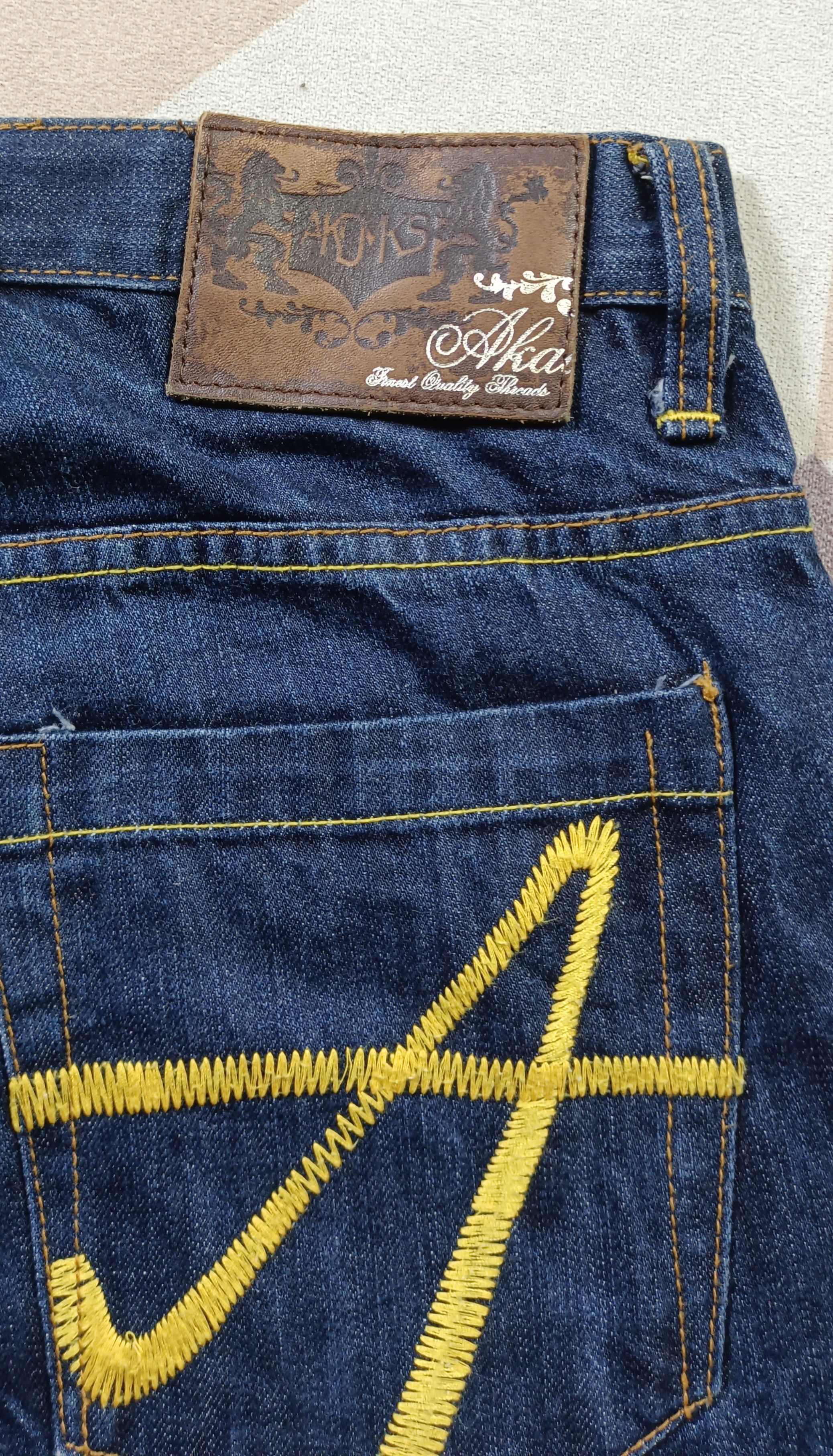 Akademiks × JNCO × Japanese Brand Akademiks Jeans Baggy Dark Wash Embroidered Pockets Hip Hop Size US 34 / EU 50 - 16 Thumbnail